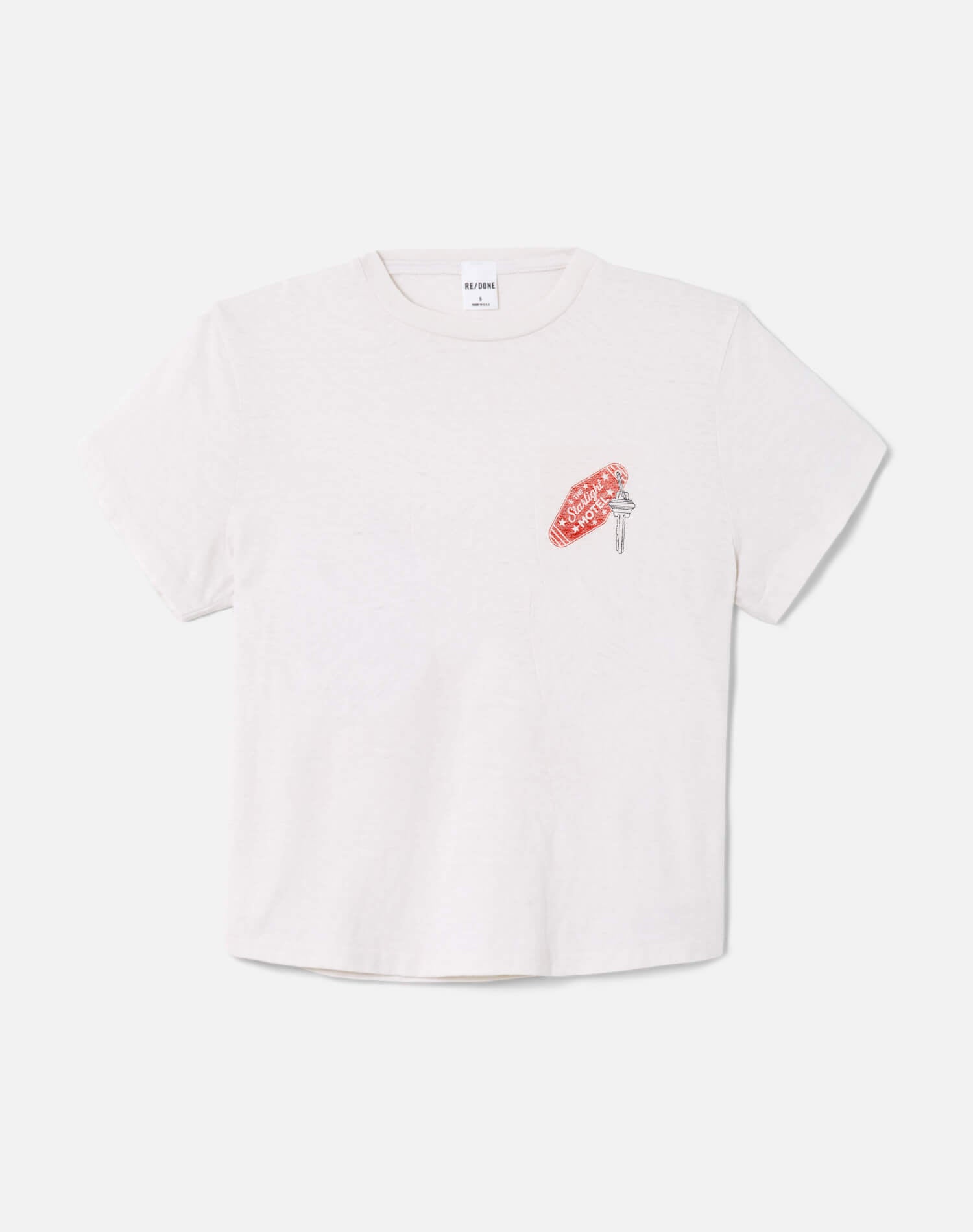 1950s Boxy Tee Starlight Motel - Vintage White – RE/DONE