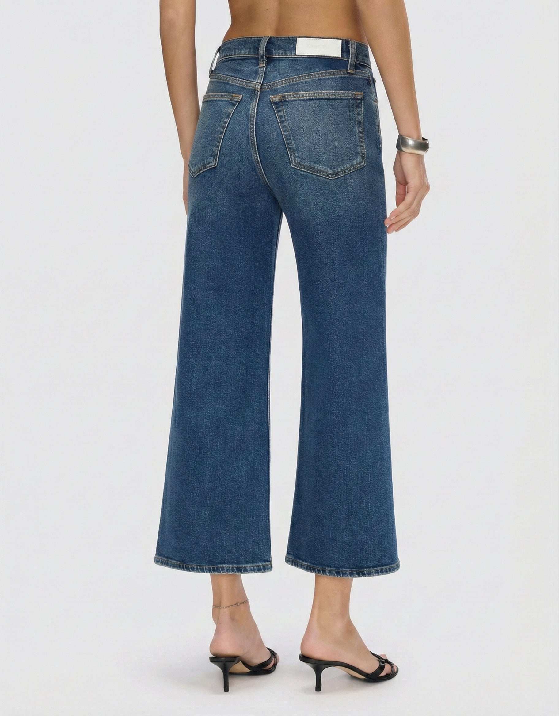 Comfort Stretch High Rise Wide Leg Crop - Mid 70s