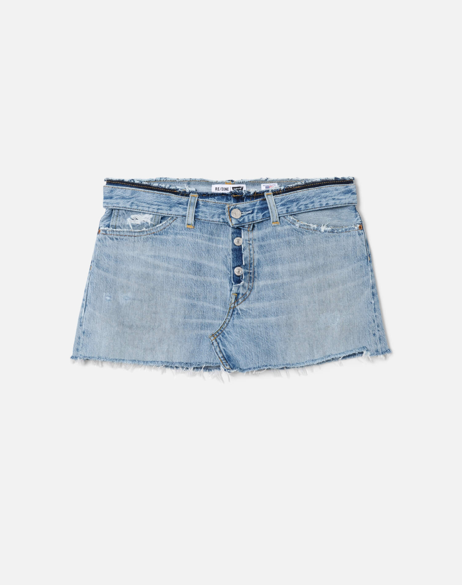 RE/DONE Levi's 24MSKCON11232416 Raw Waist Mini Skirt