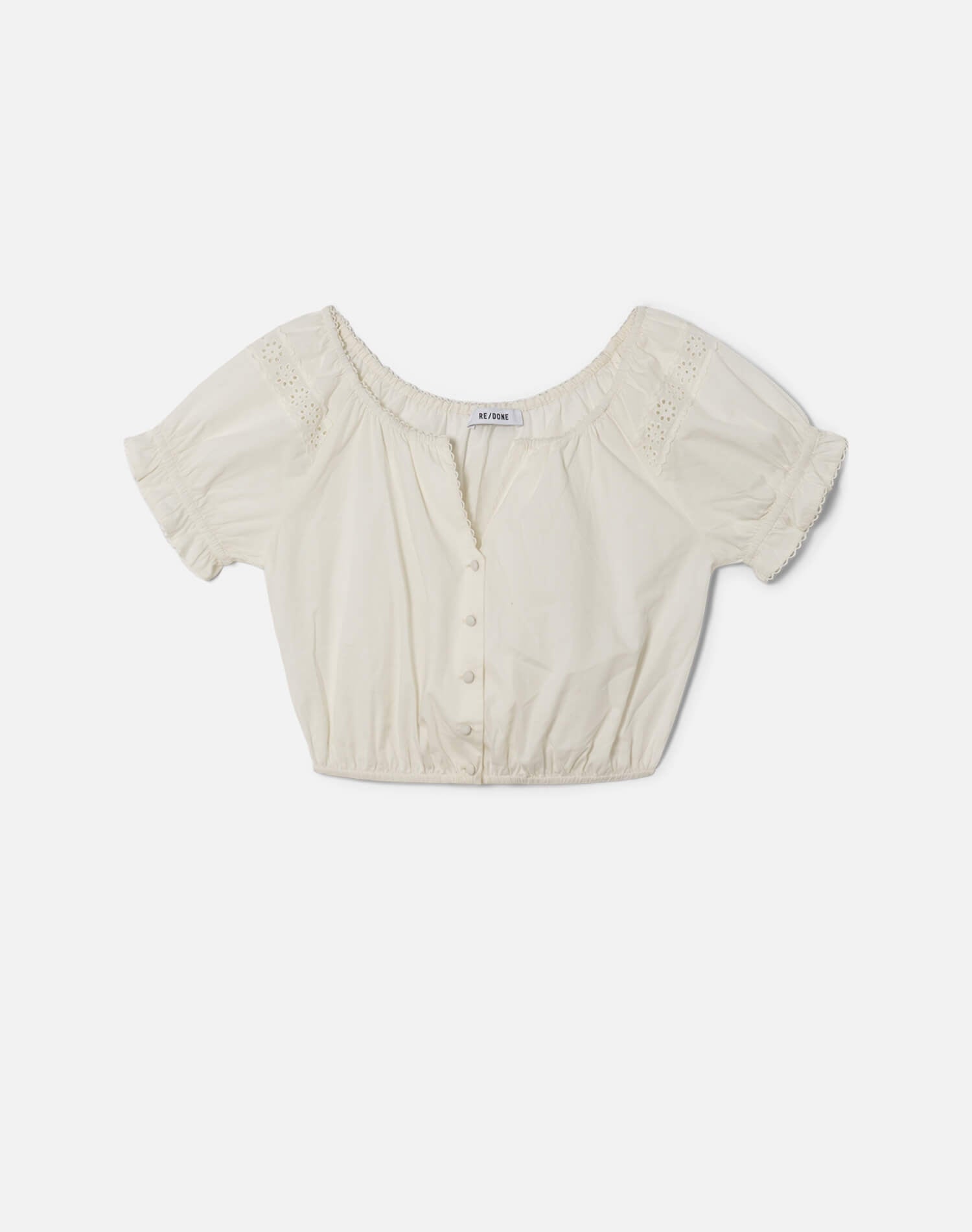 Pattie Puff Sleeve Blouse - Vintage White – RE/DONE