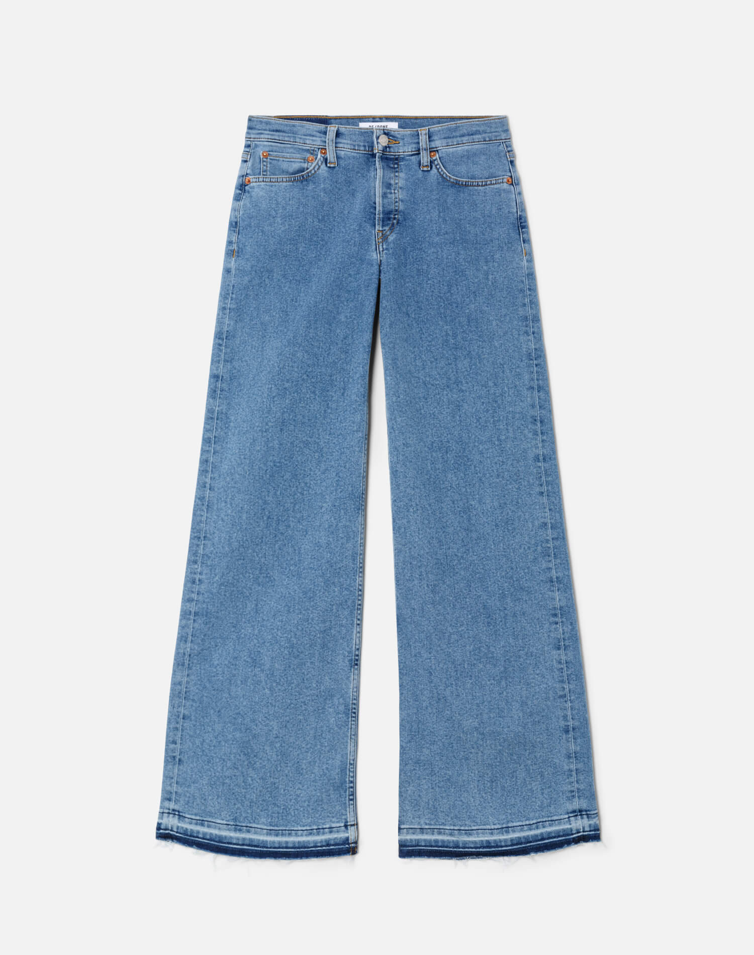 RE/DONE | Comfort Stretch Mid Rise Wide Leg in Azulito