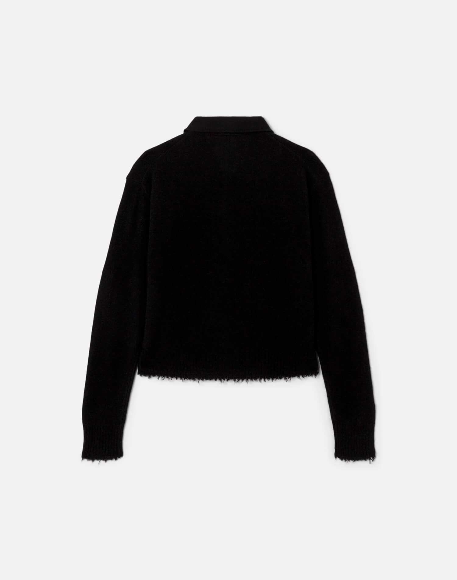 The Loose Polo Cardigan - Black