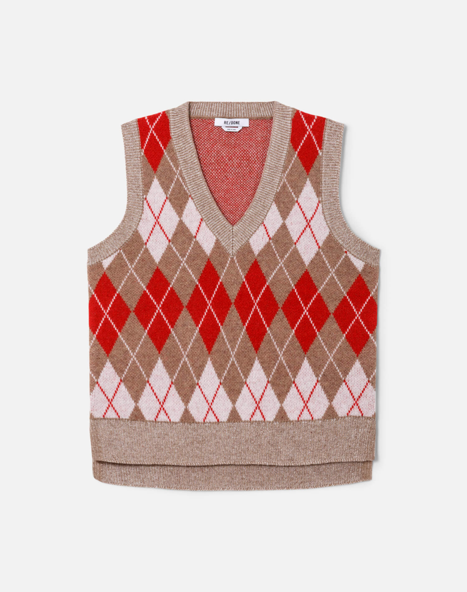 RE/DONE Surplus | Argyle Vest in Red Combo
