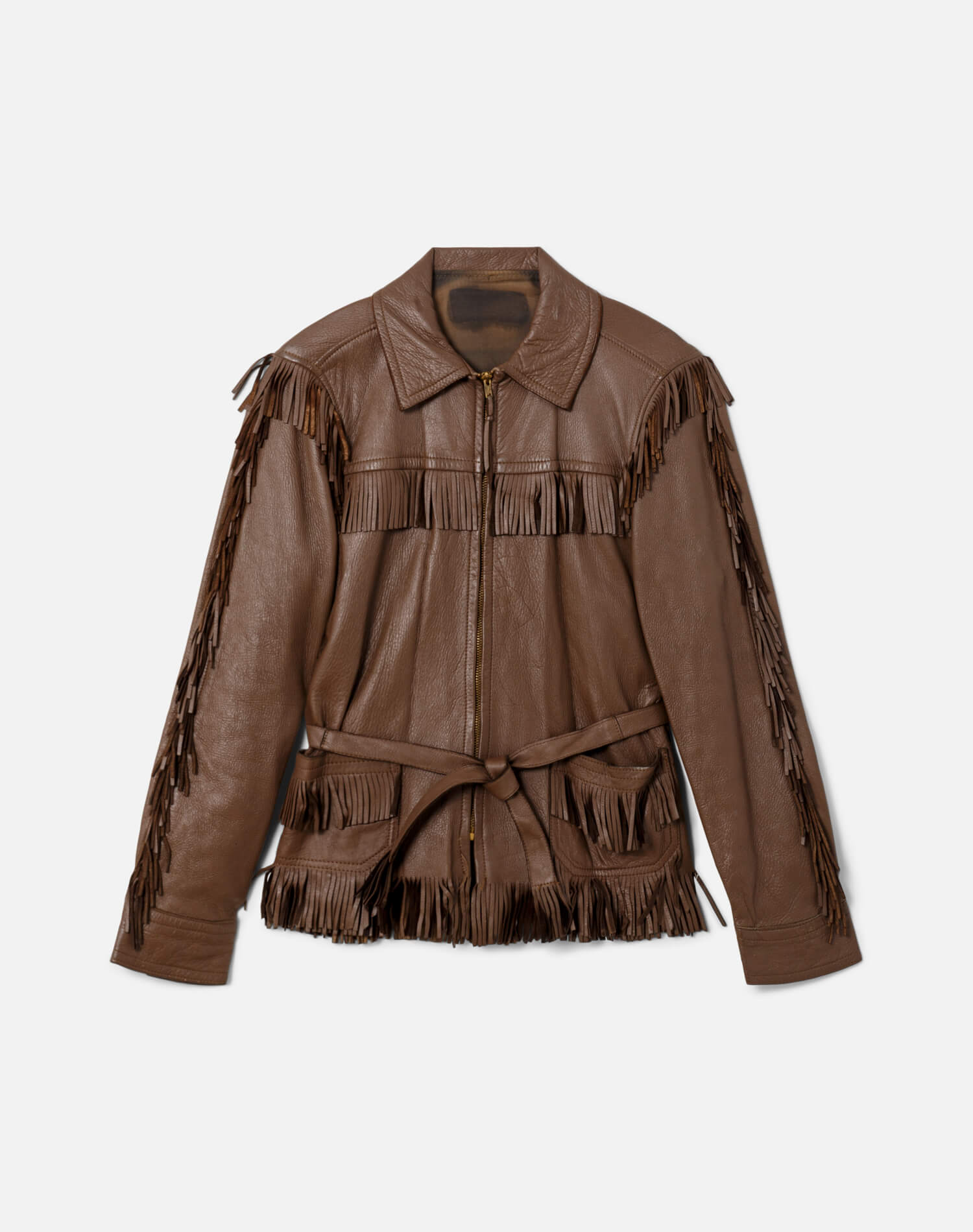 Vintage Fringe Leather Jacket 2024