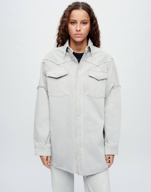 Oversized Shirt Jacket - Greyish