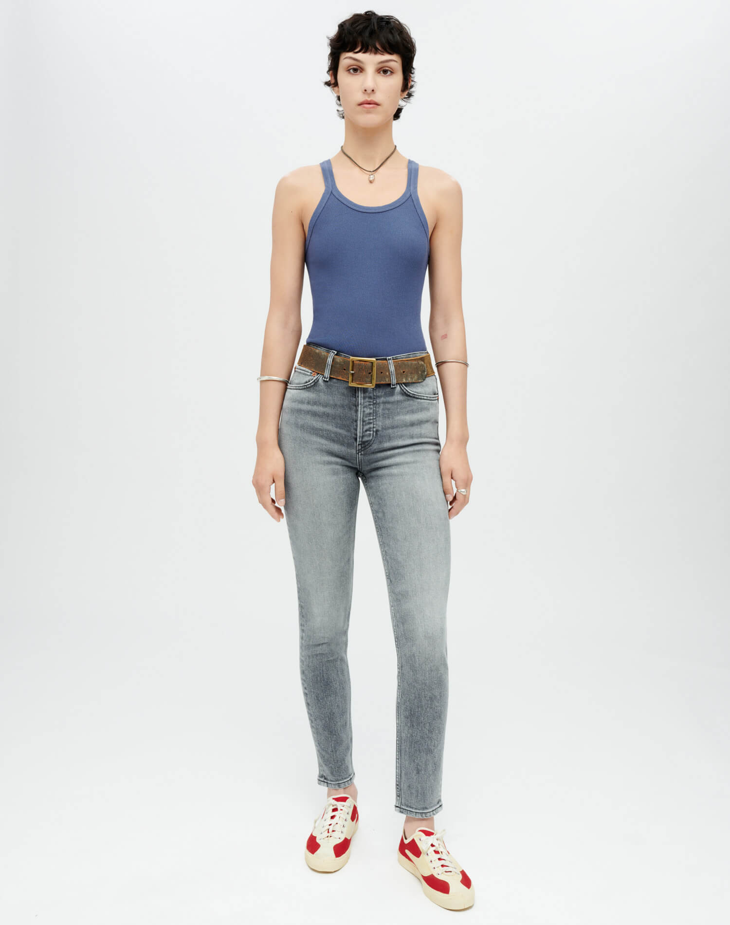 Extra Stretch 90s High Rise Ankle Crop - Silver Fade