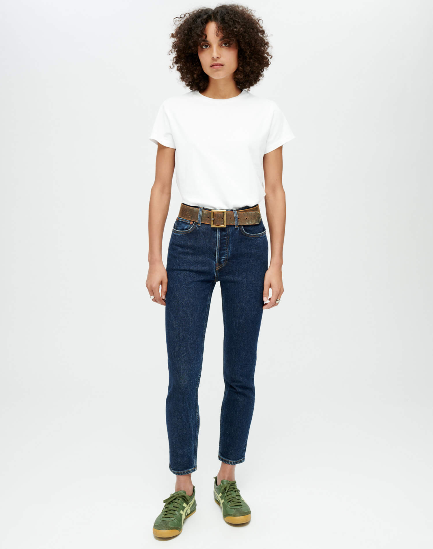 RE/DONE  90s High Rise Ankle Crop in Dark Rinse