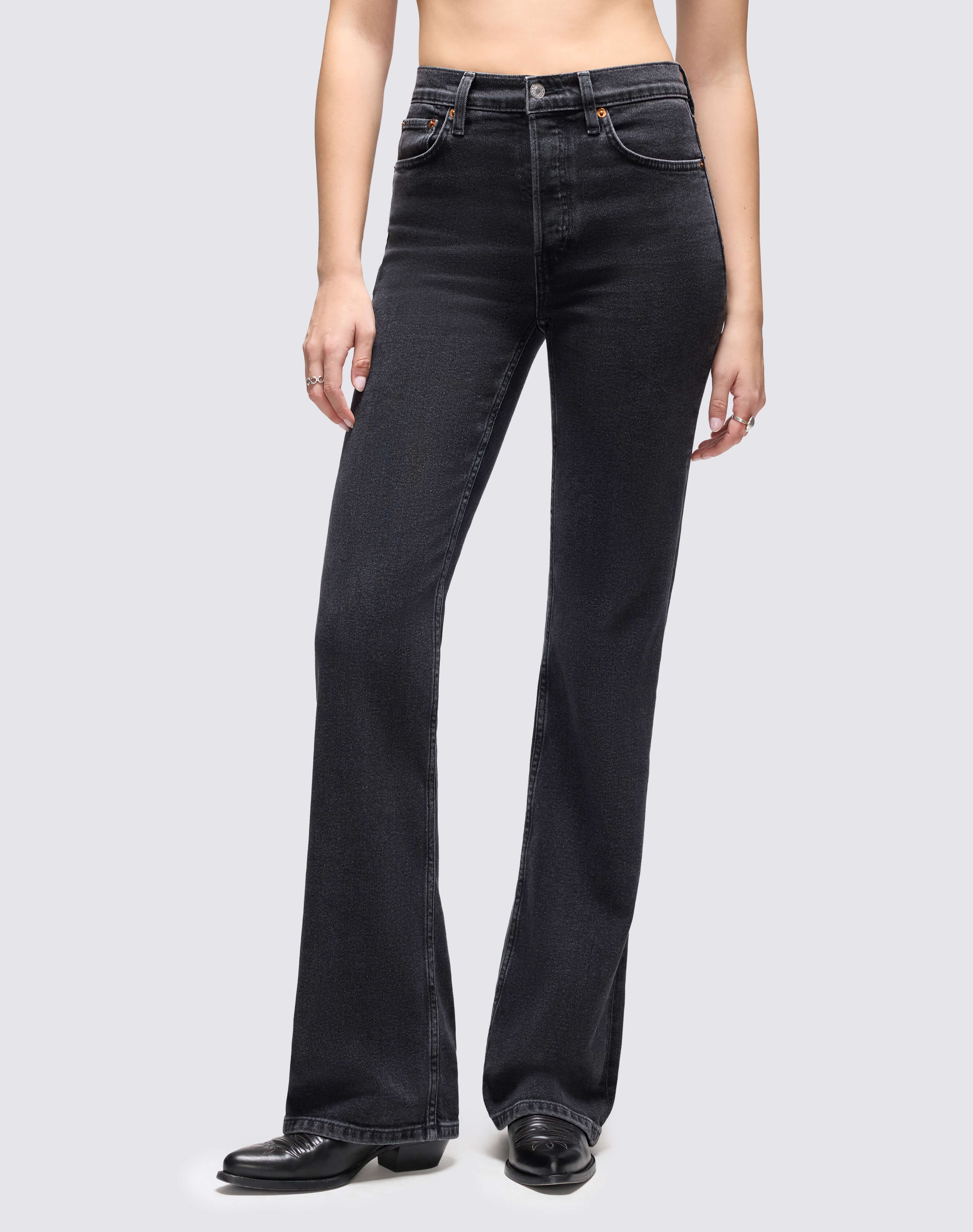 RE/DONE | Comfort Stretch 70s Bootcut in Back To Black