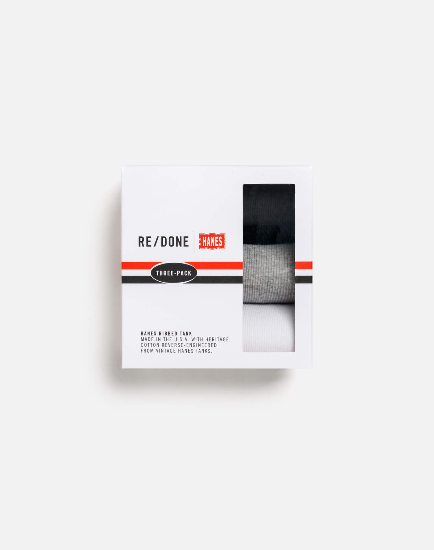RE/DONE Hanes | Ribbed Tank 3 Pack in Multi