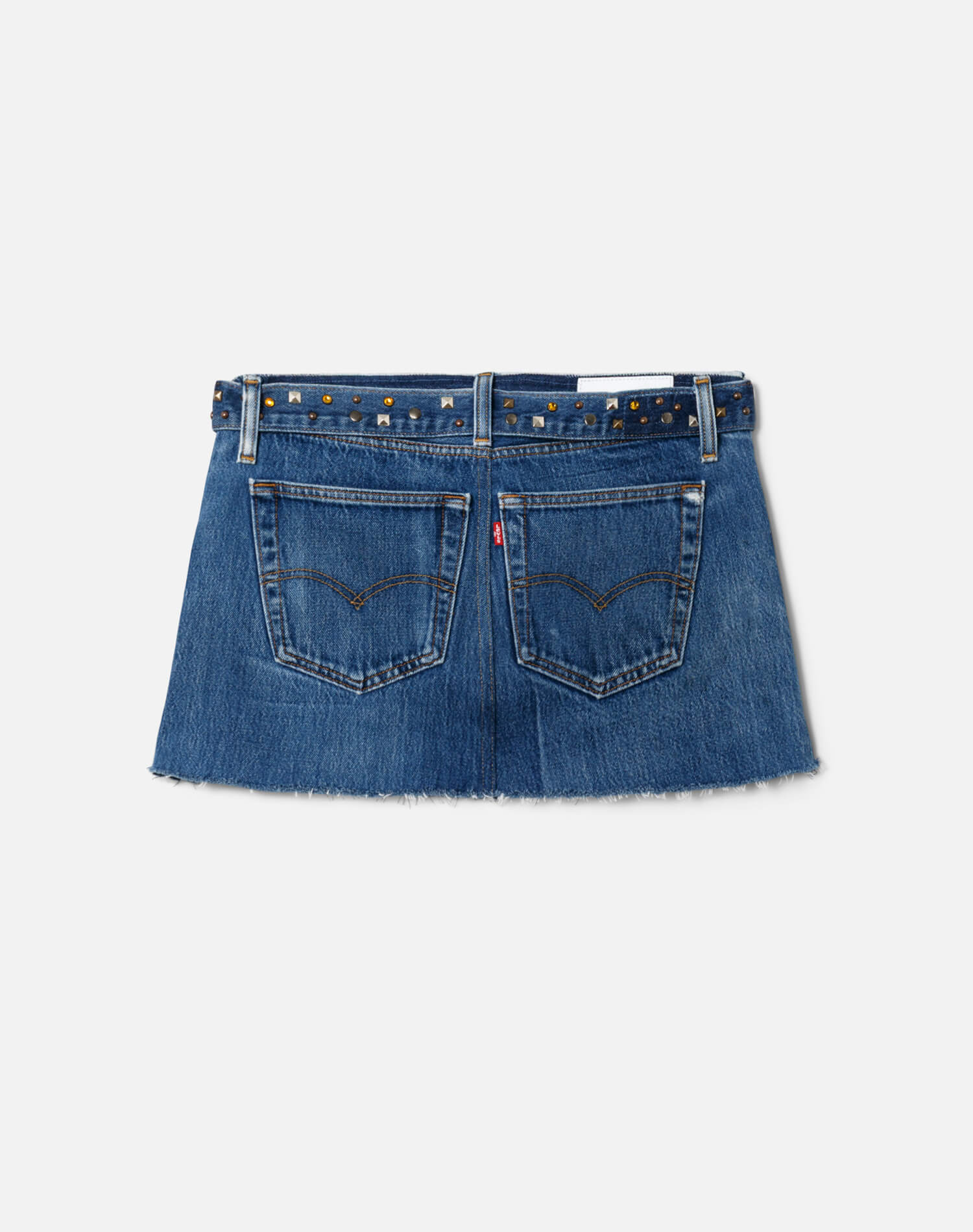 Levi's Multi Stud Raw Waist Mini Skirt - Indigo Multi Stud