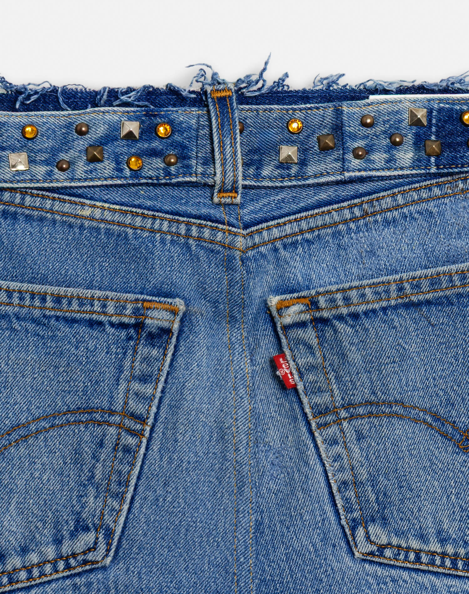 Levi's Multi Stud Raw Waist Mini Skirt - Indigo Multi Stud