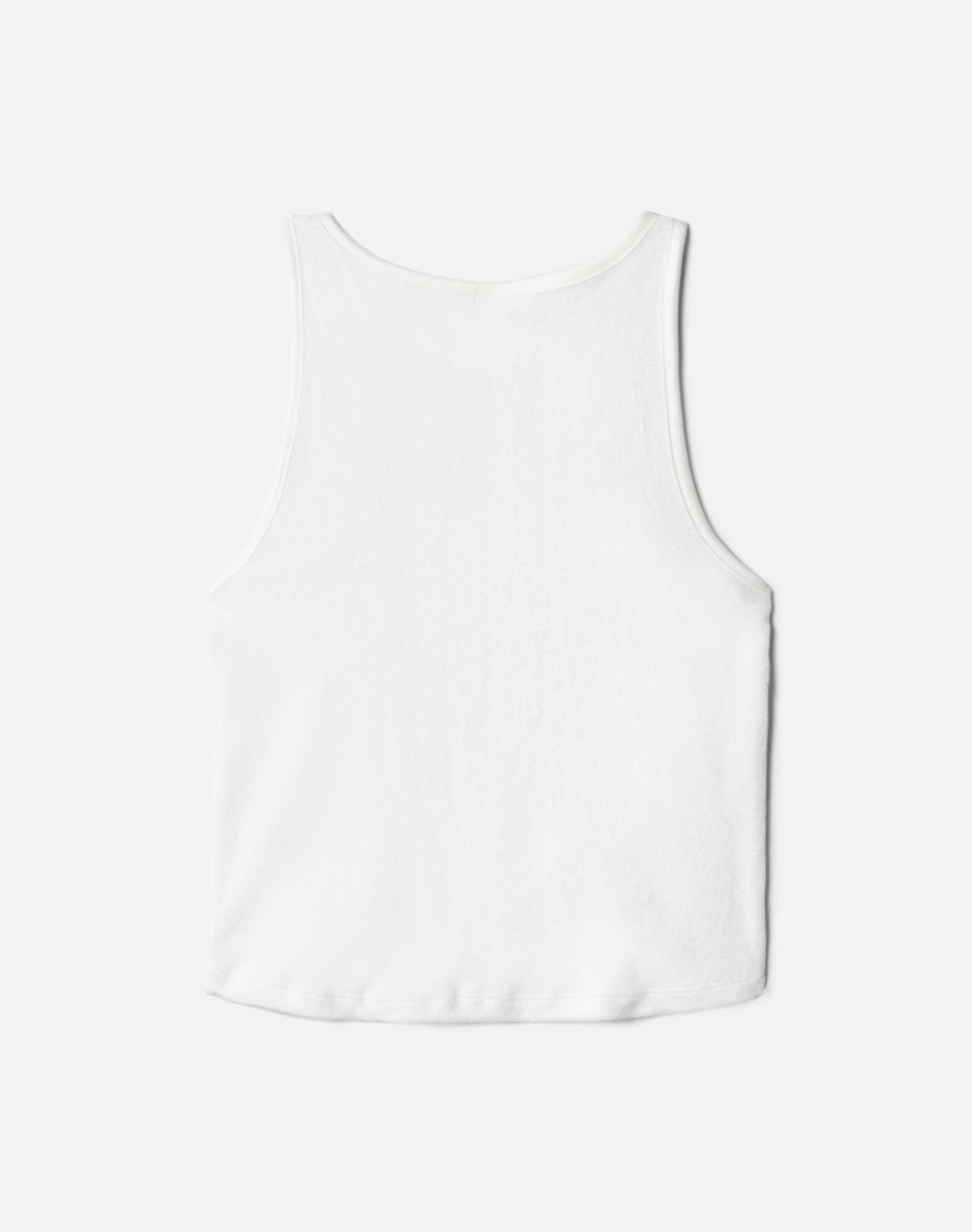 Scoop Neck Terry Tank - White