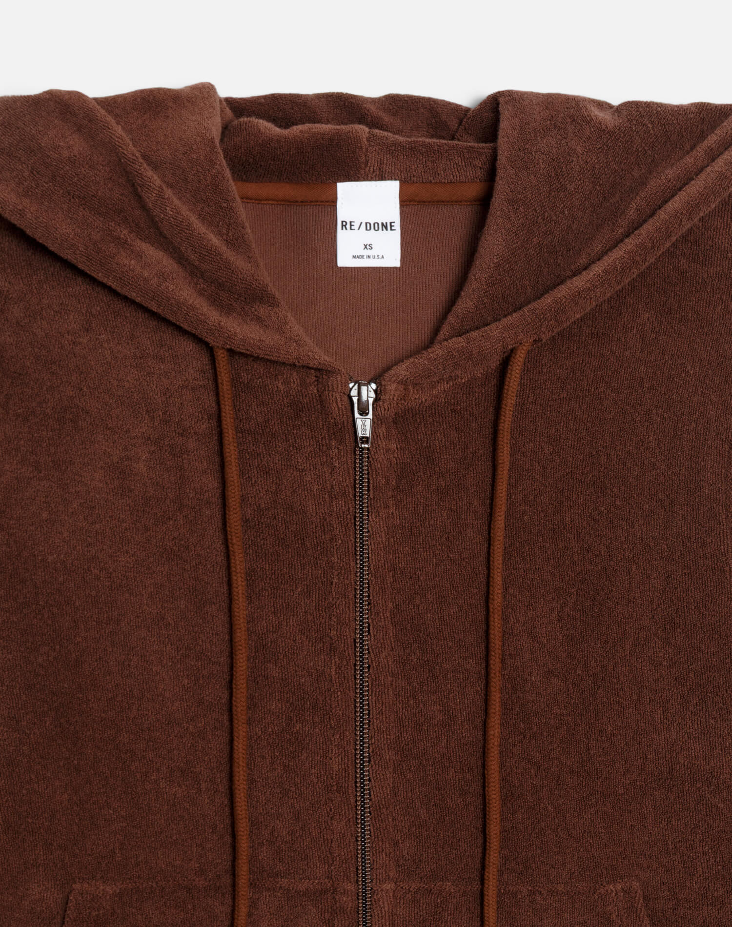 RE/DONE | Shrunken Terry Hoodie in Brunette