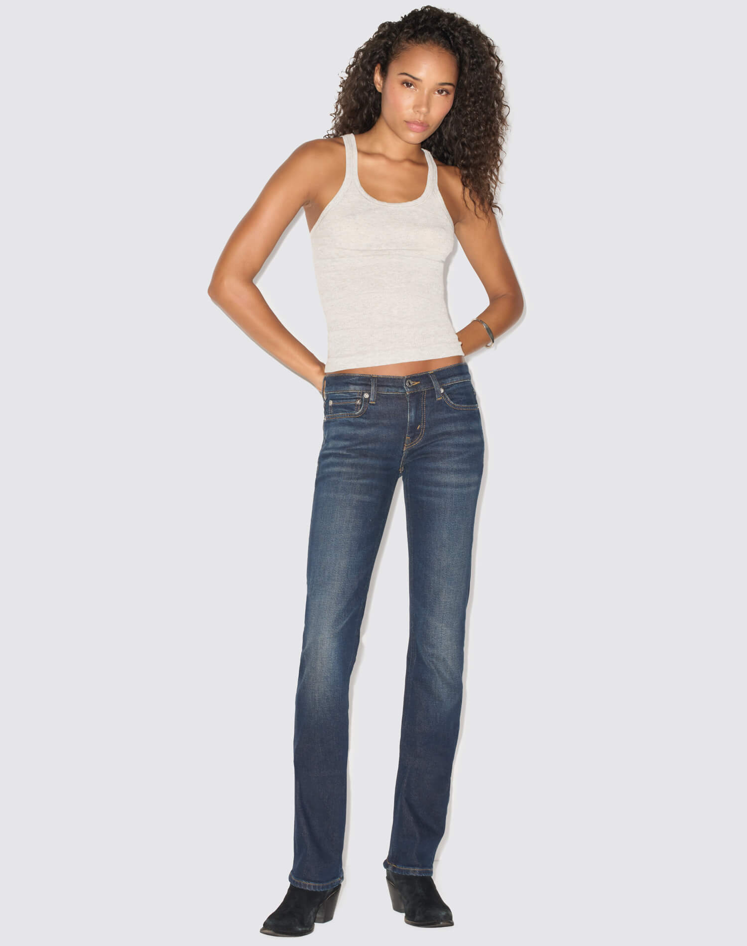 Hanes Ribbed Tank - Heather Grey