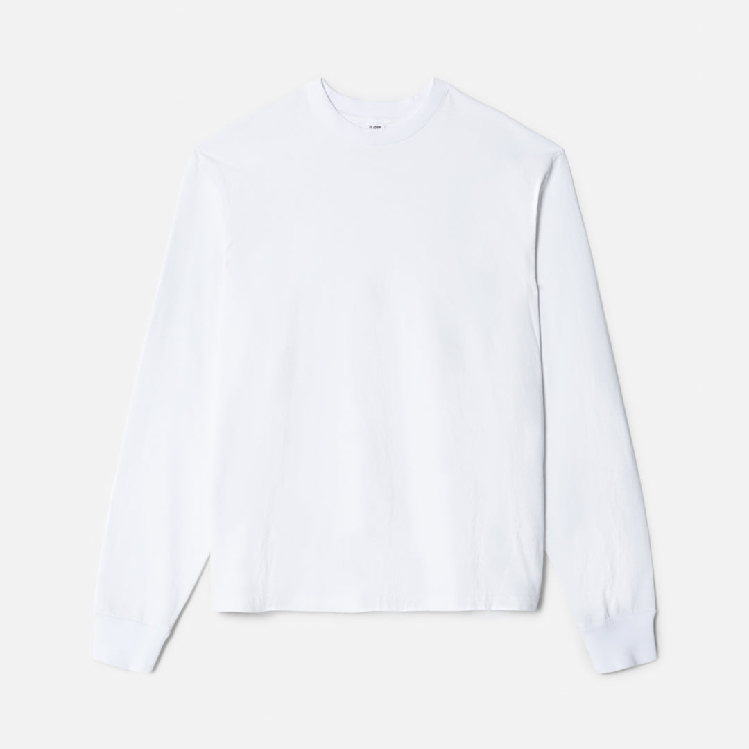 Long Sleeve Boyfriend Tee - Optic White