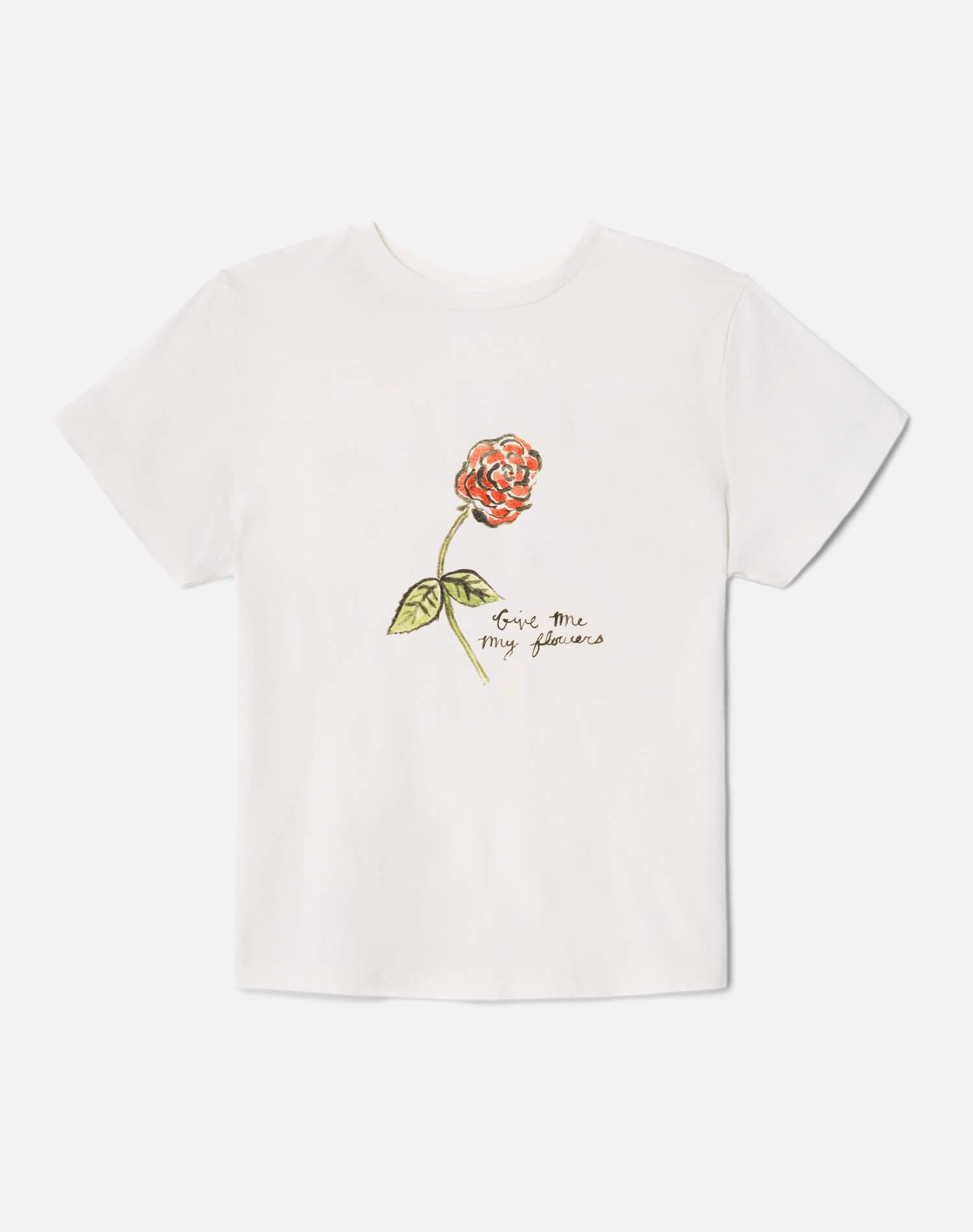 Boyfriend Tee Flowers - Vintage White