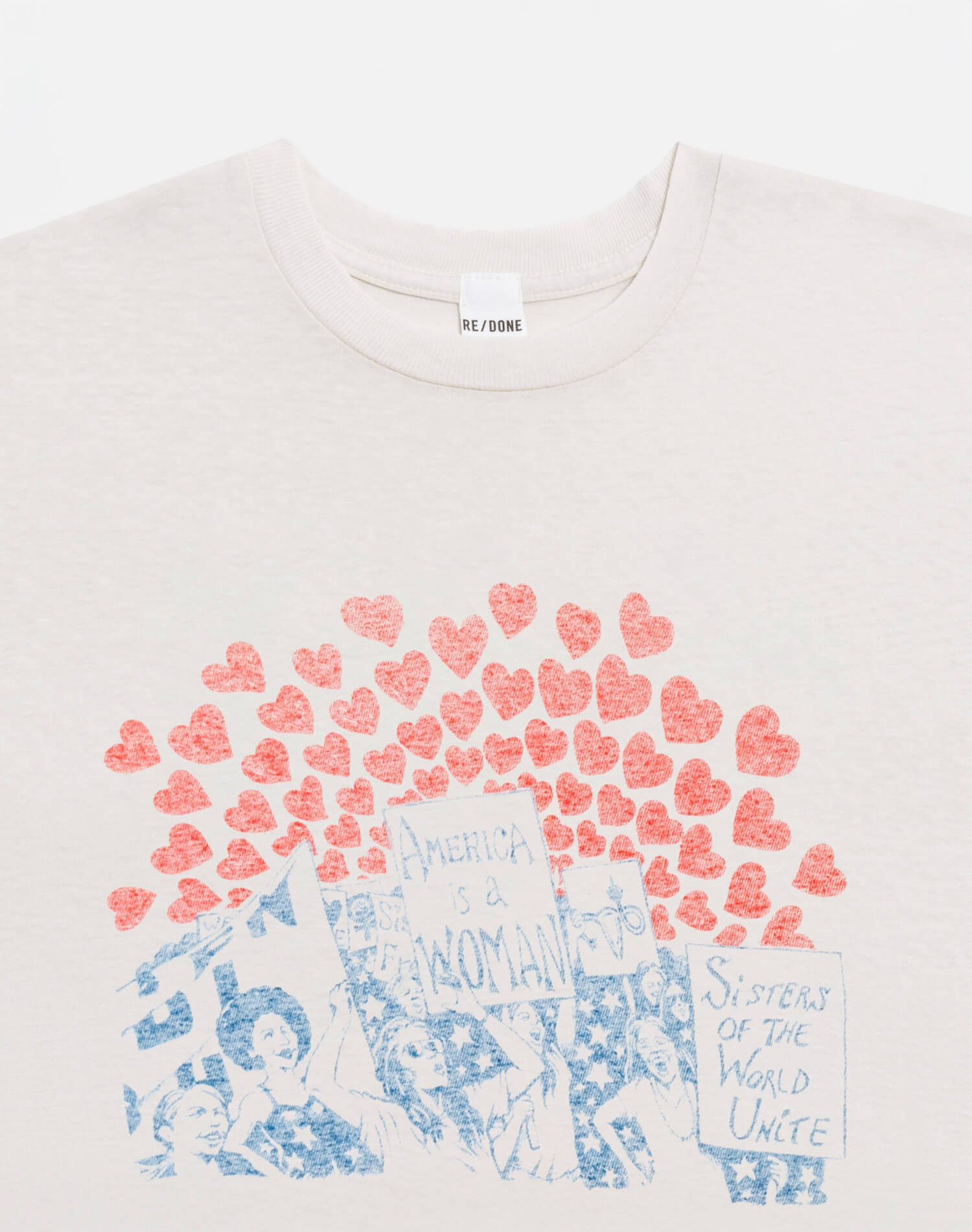 50s Boxy "Sisters" Tee - Vintage White