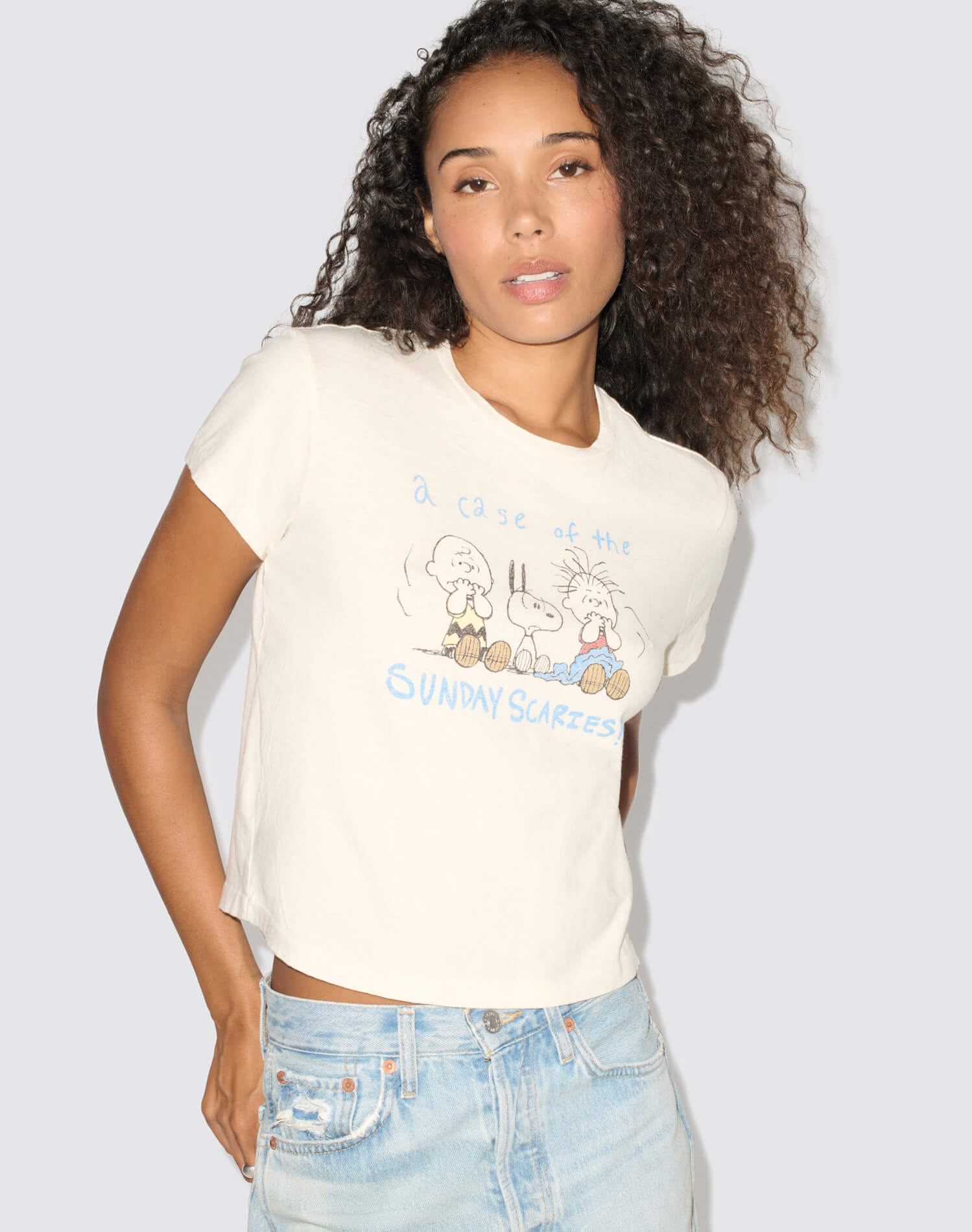 50s Boxy Tee Scaries - Vintage White