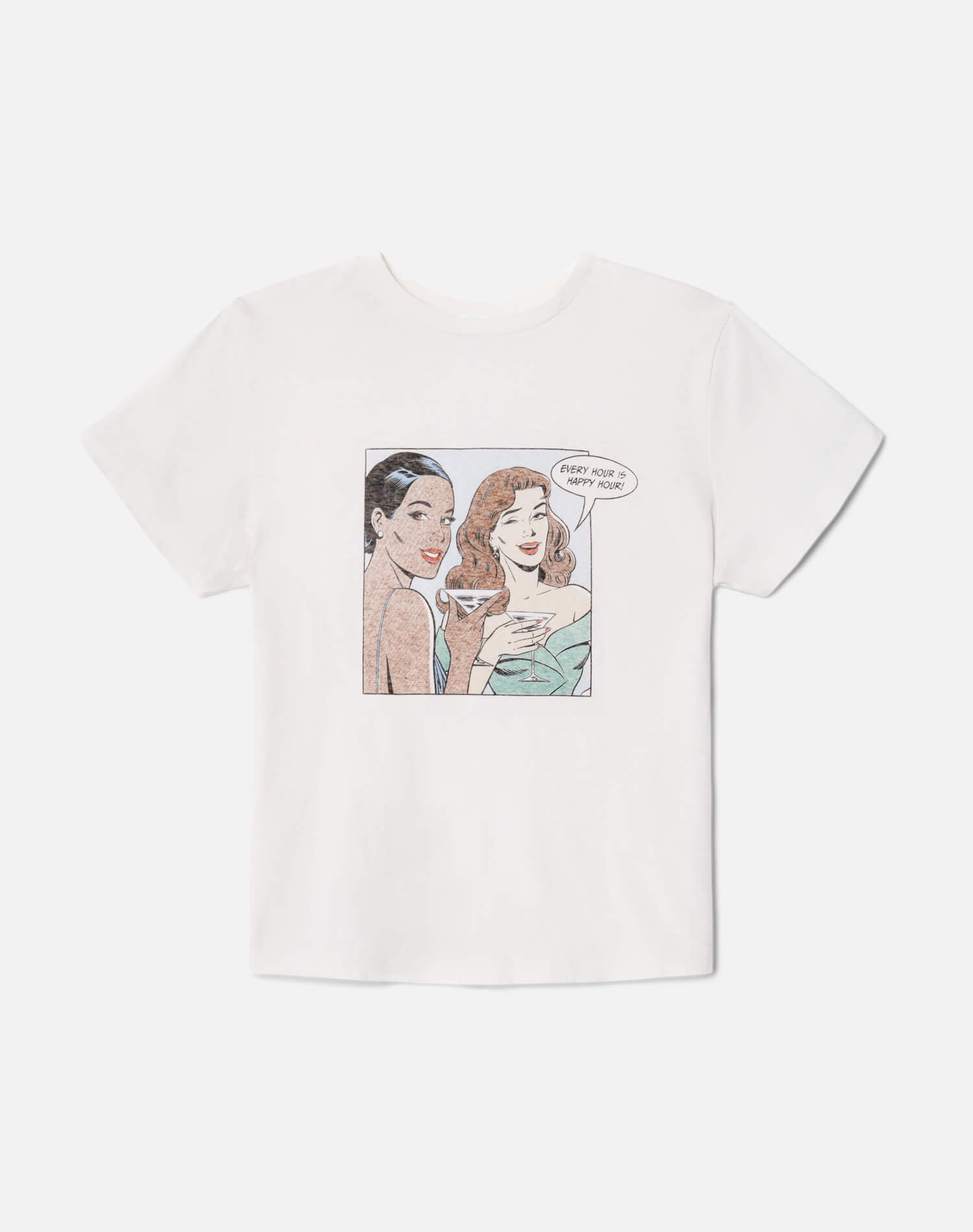 Classic "Happy Hour" Tee - Vintage White