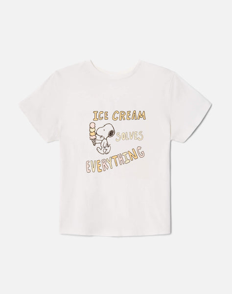 GAUZE-SHIRT SNOOPY フィギュア Classic Tee Snoopy Ice Cream - Vintage White – RE/DONE