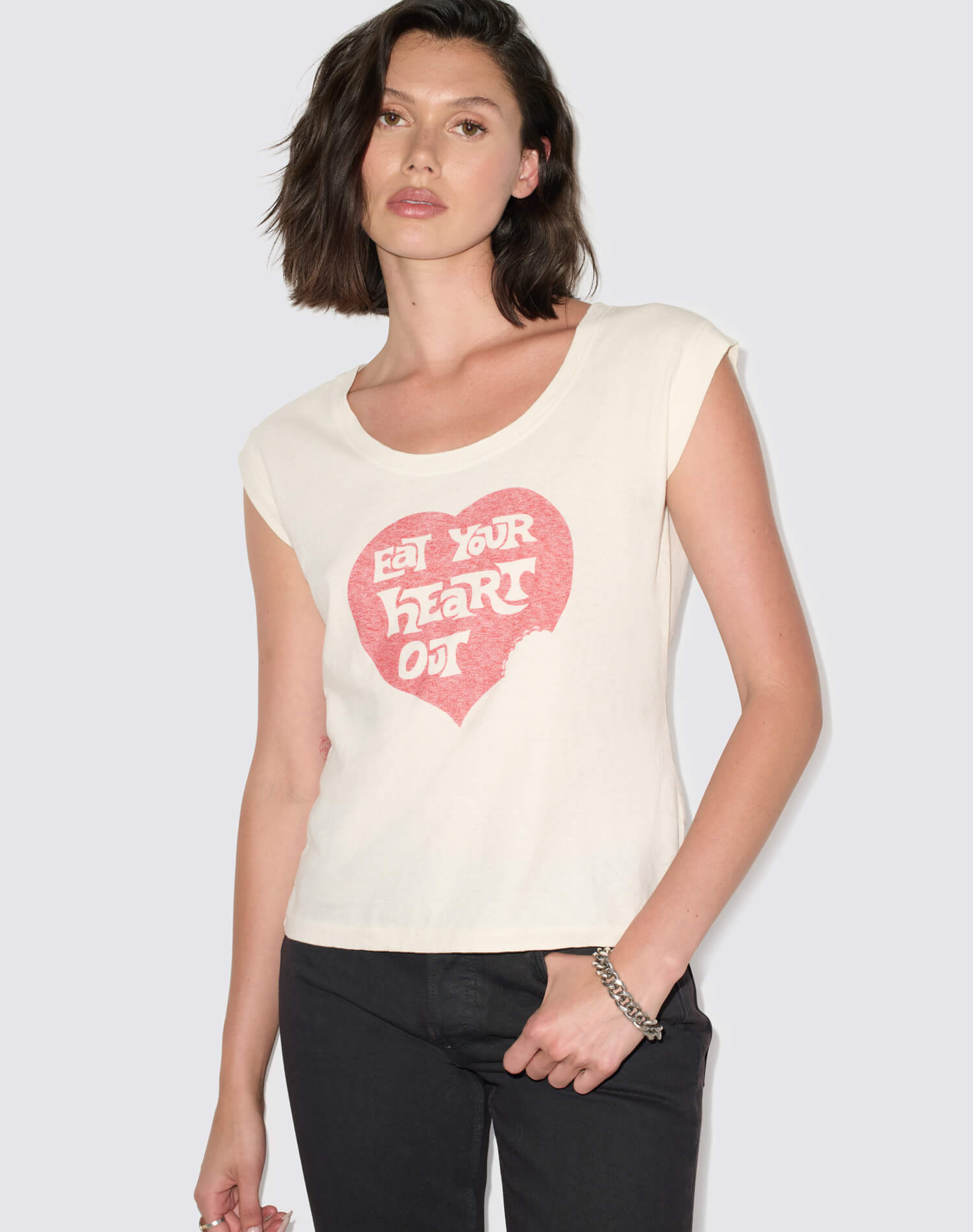 Freddie Tee Eat Your Heart - Vintage White