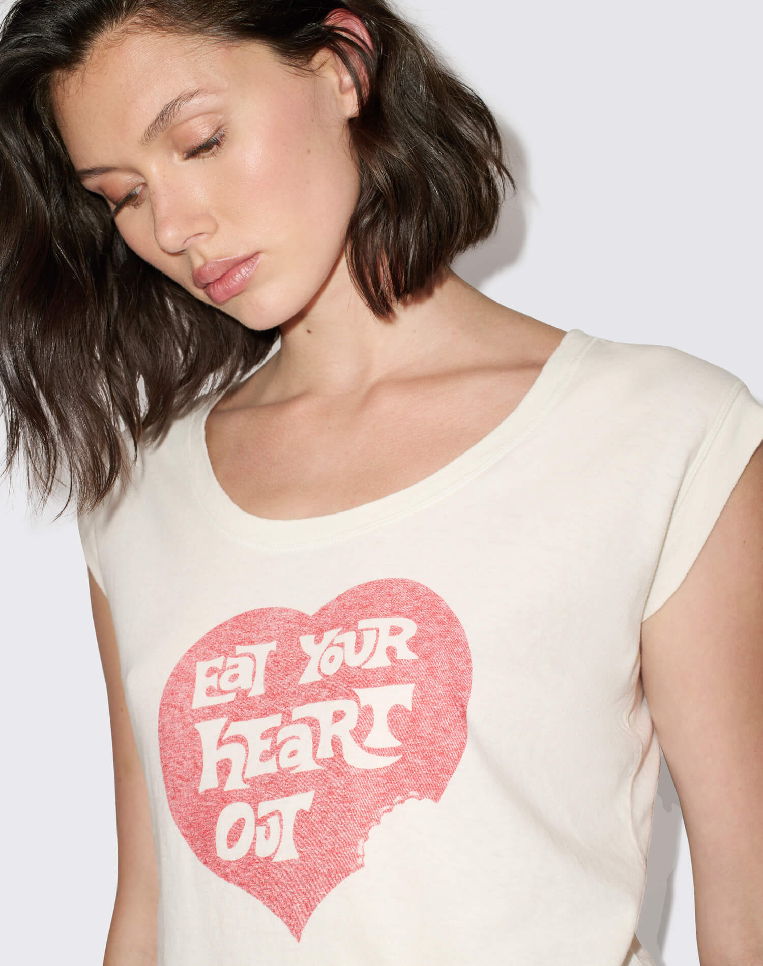 Freddie Tee Eat Your Heart - Vintage White