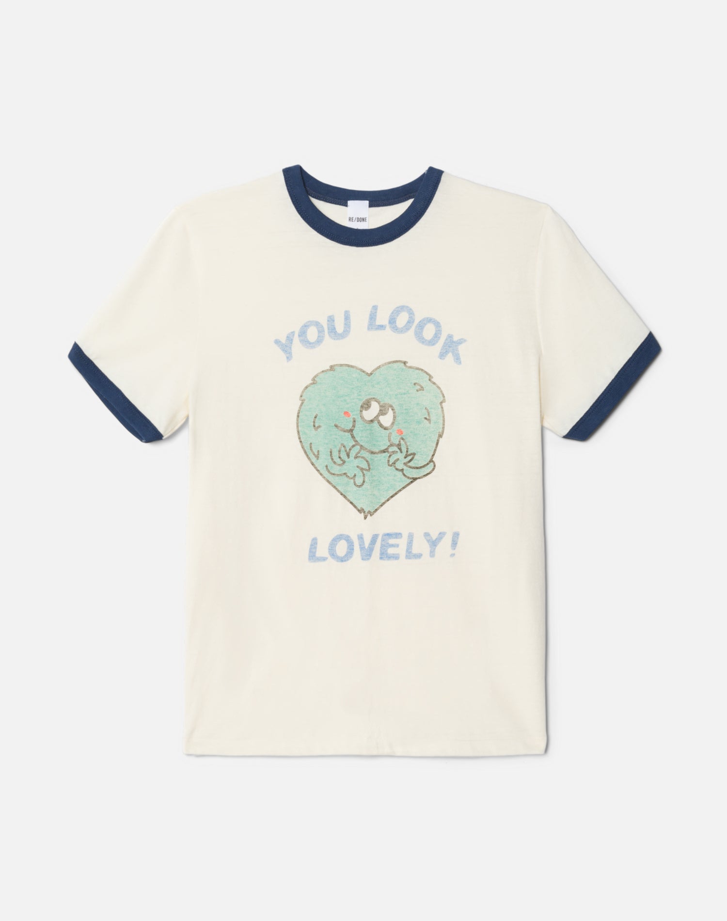 Ringer "Lovely" Tee - Vintage Ivory With Midnight