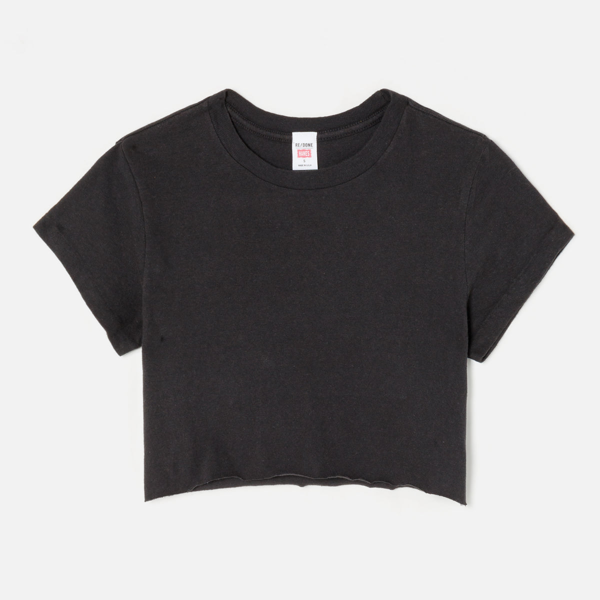 Hanes Cropped 60s Slim Tee - Black