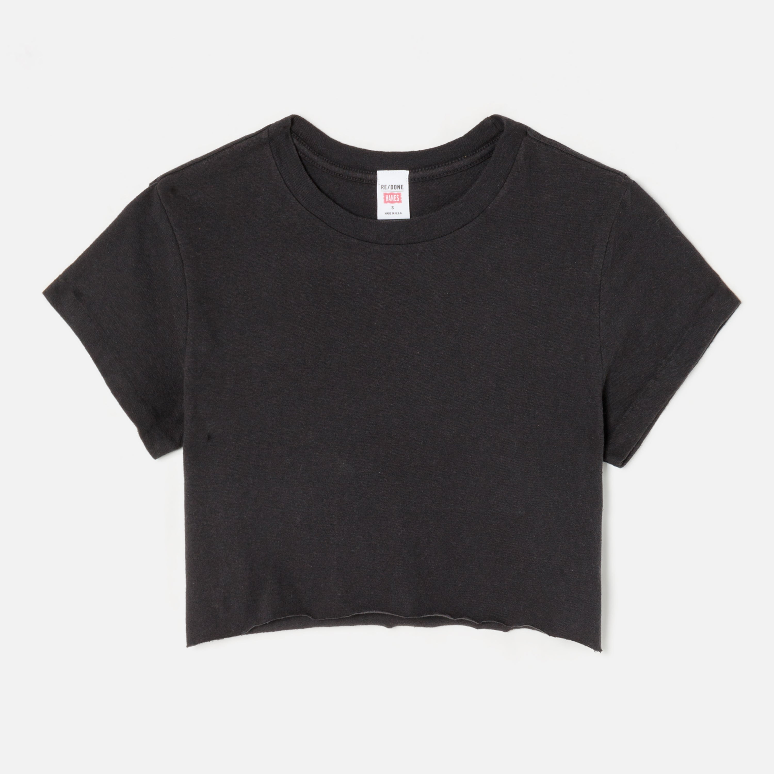 Hanes Cropped 60s Slim Tee - Black