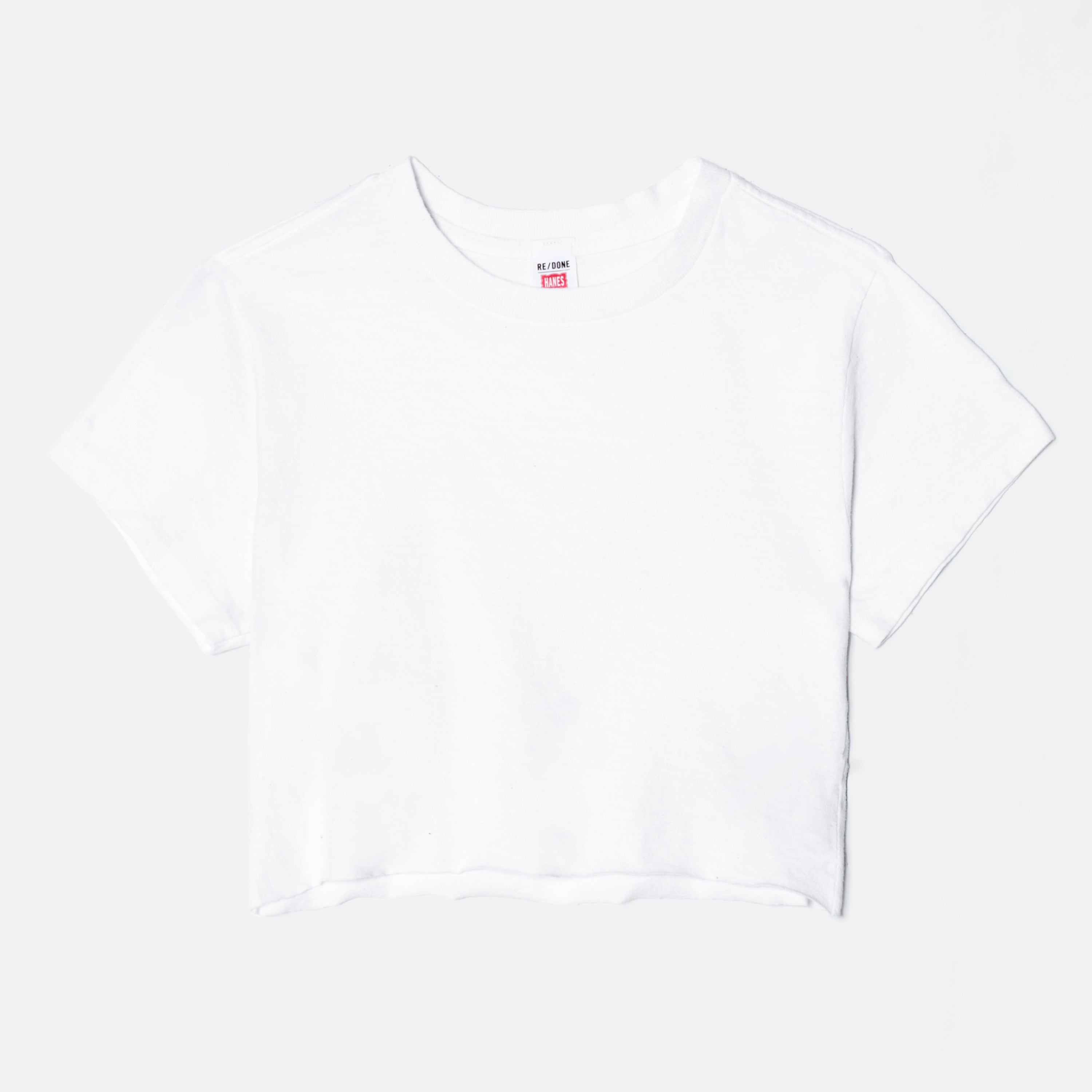 Hanes Cropped 60s Slim Tee - White