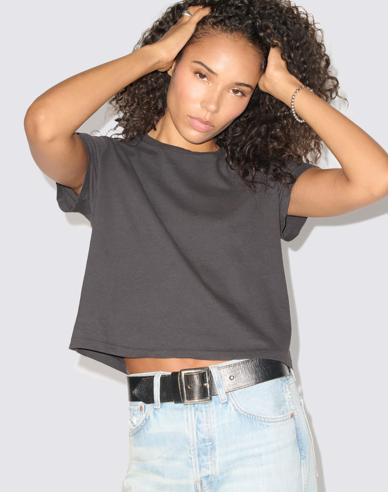 Hanes 1950s Boxy Tee - Washed Black