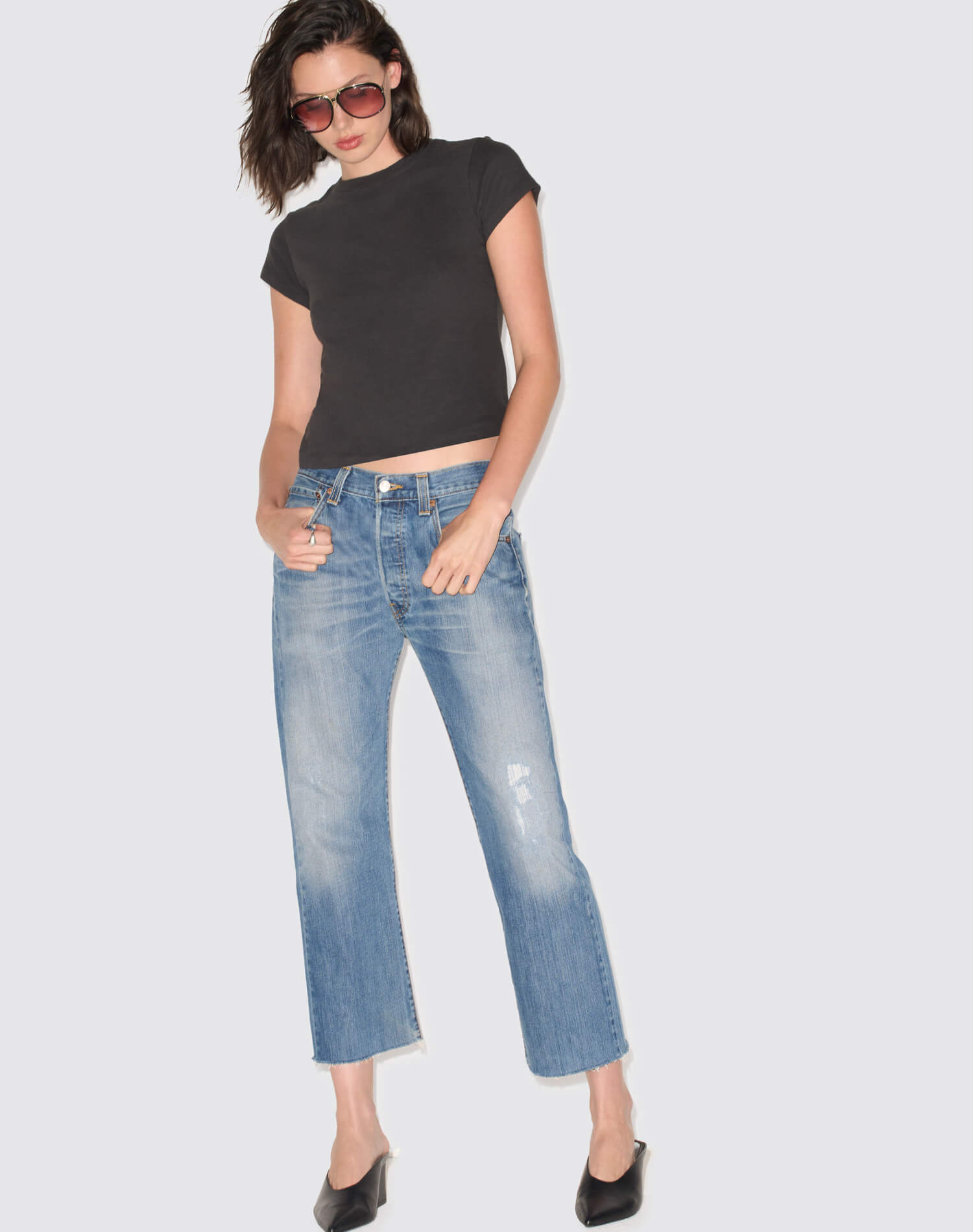 Hanes 1960s Slim Tee - Washed Black