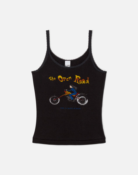 Cotton ribbon tank 黒 Lani Rib Knit Tank Black – CAMI NYC