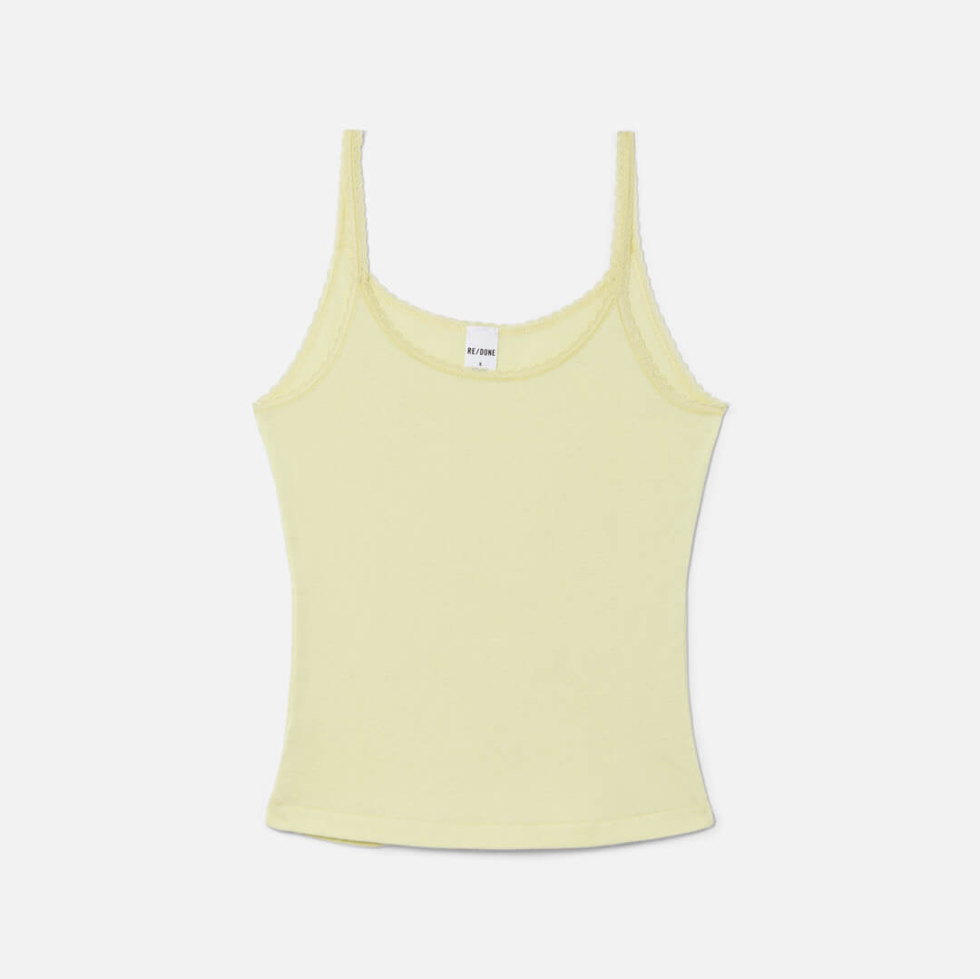 Lace Strap Tank - Lime