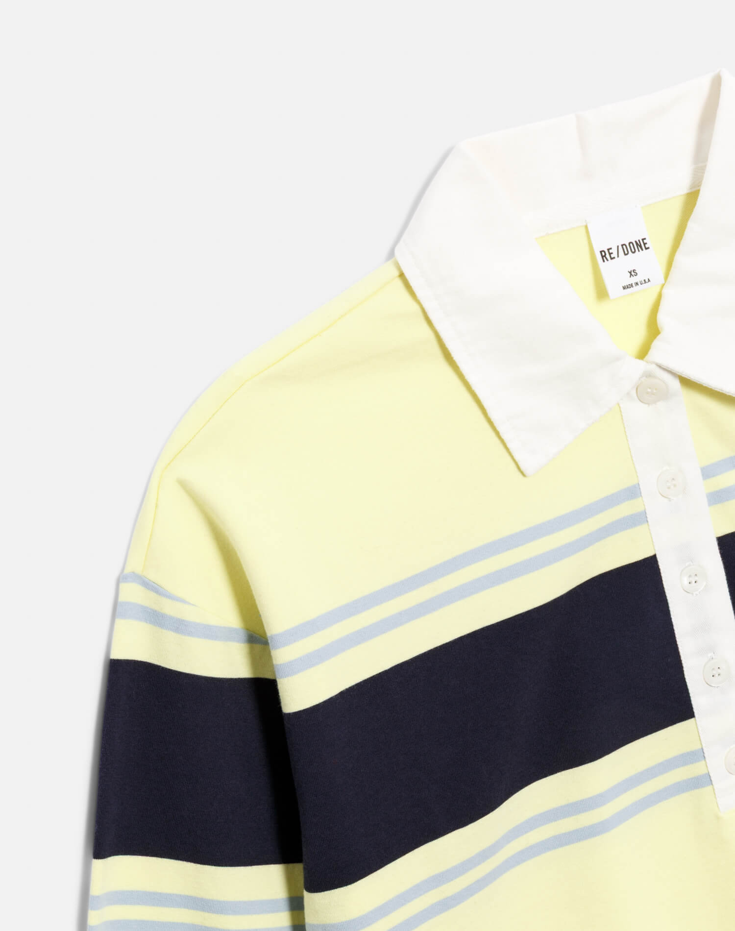 Cut Off Rugby Polo - Limeade Stripe