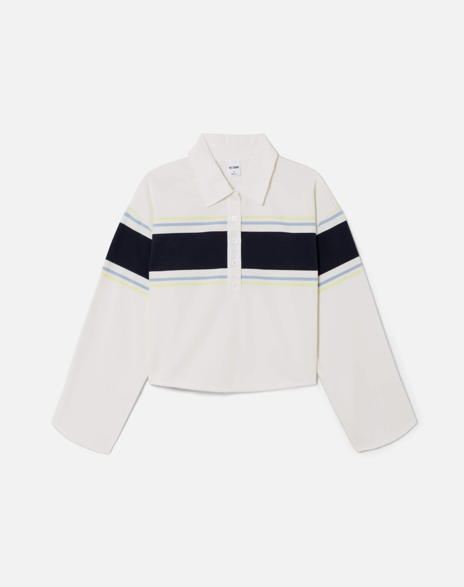 Cut Off Rugby Polo - Off White Stripe