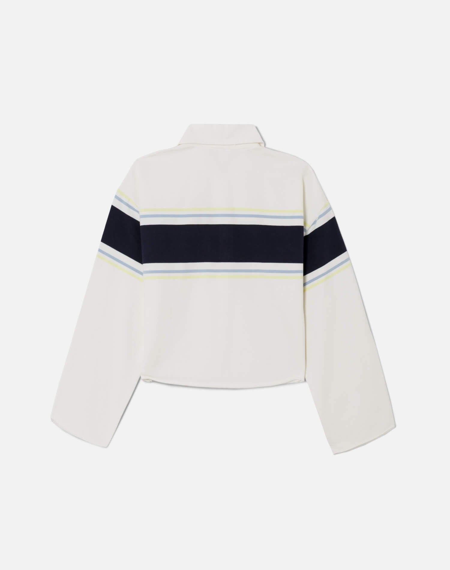 Cut Off Rugby Polo - Off White Stripe