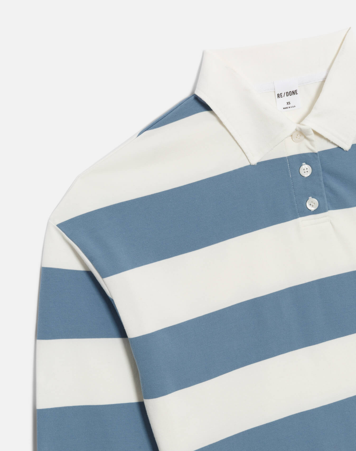 Cut Off Rugby Polo - Bluebird Ivory
