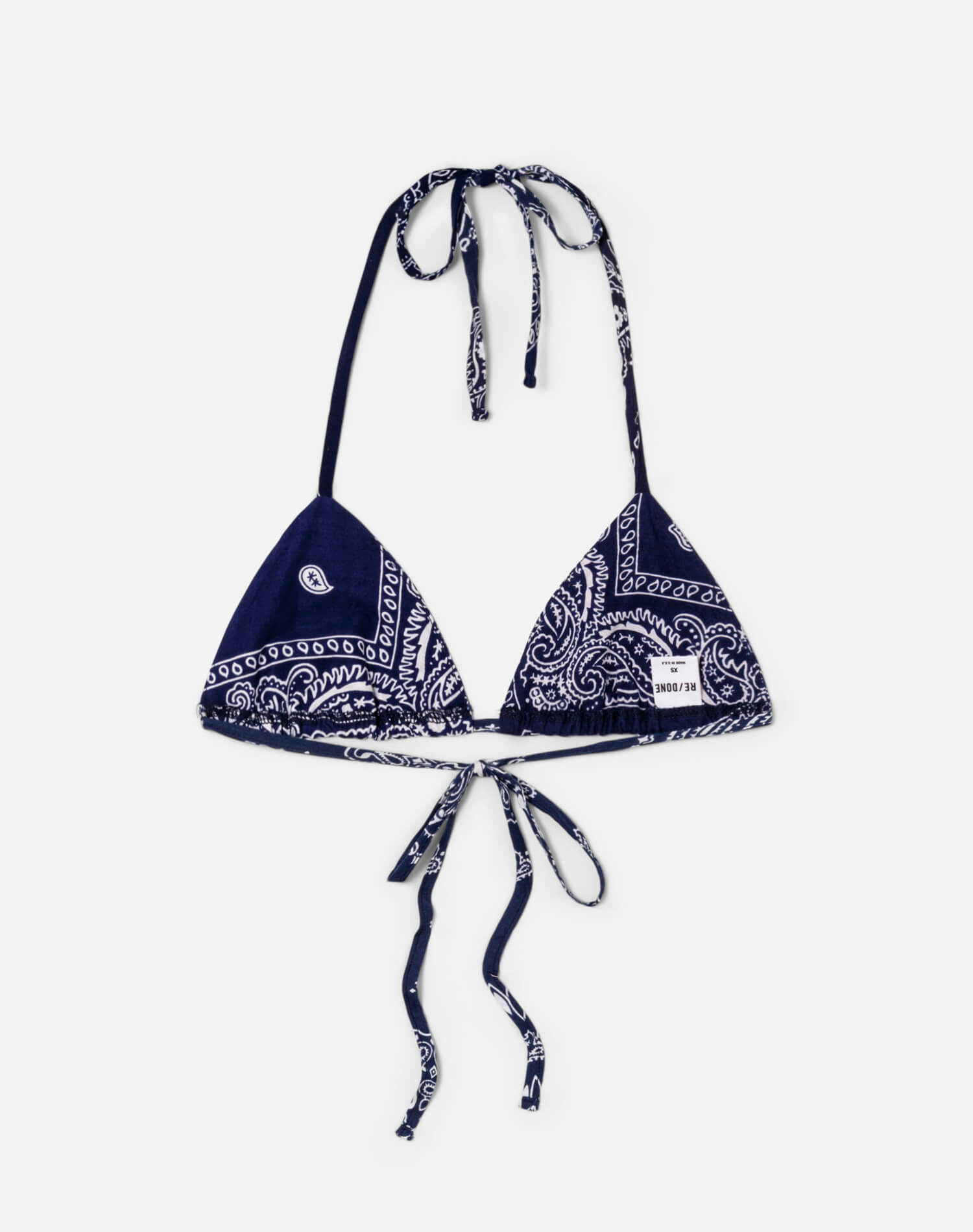 Upcycled Lola Tie Top - Navy Bandana