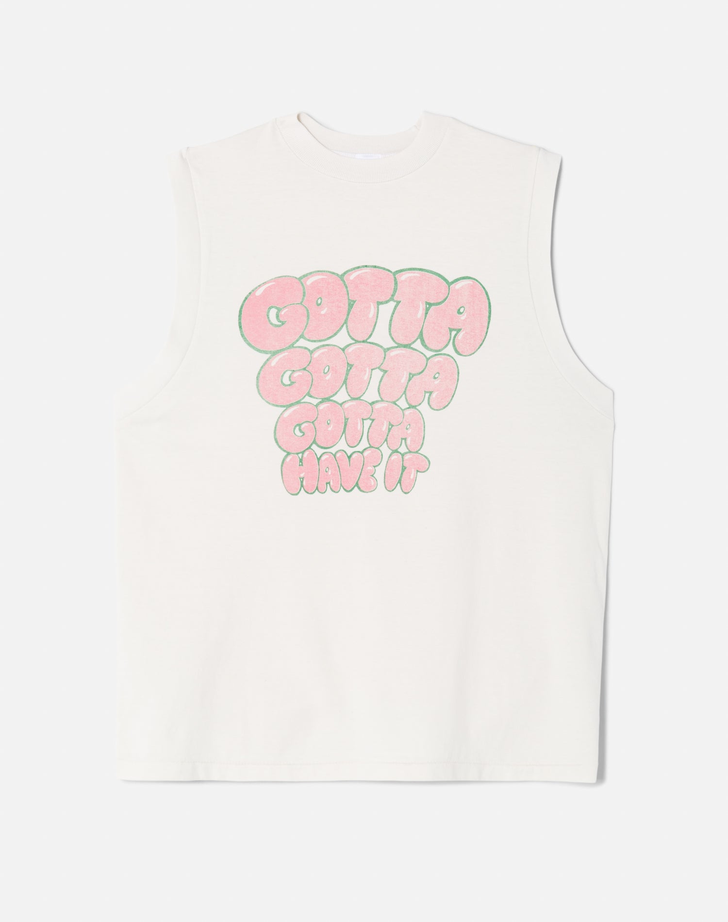 Oversized Muscle "Gotta Have It" Tank - Vintage White