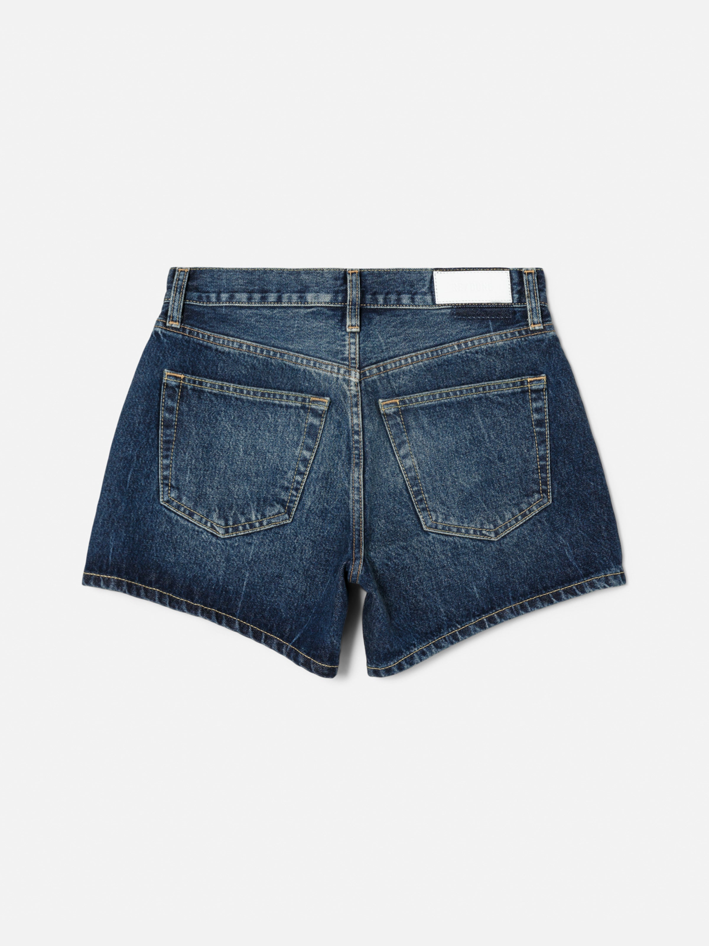 Mid Rise Boy Short - Whiskey Indigo