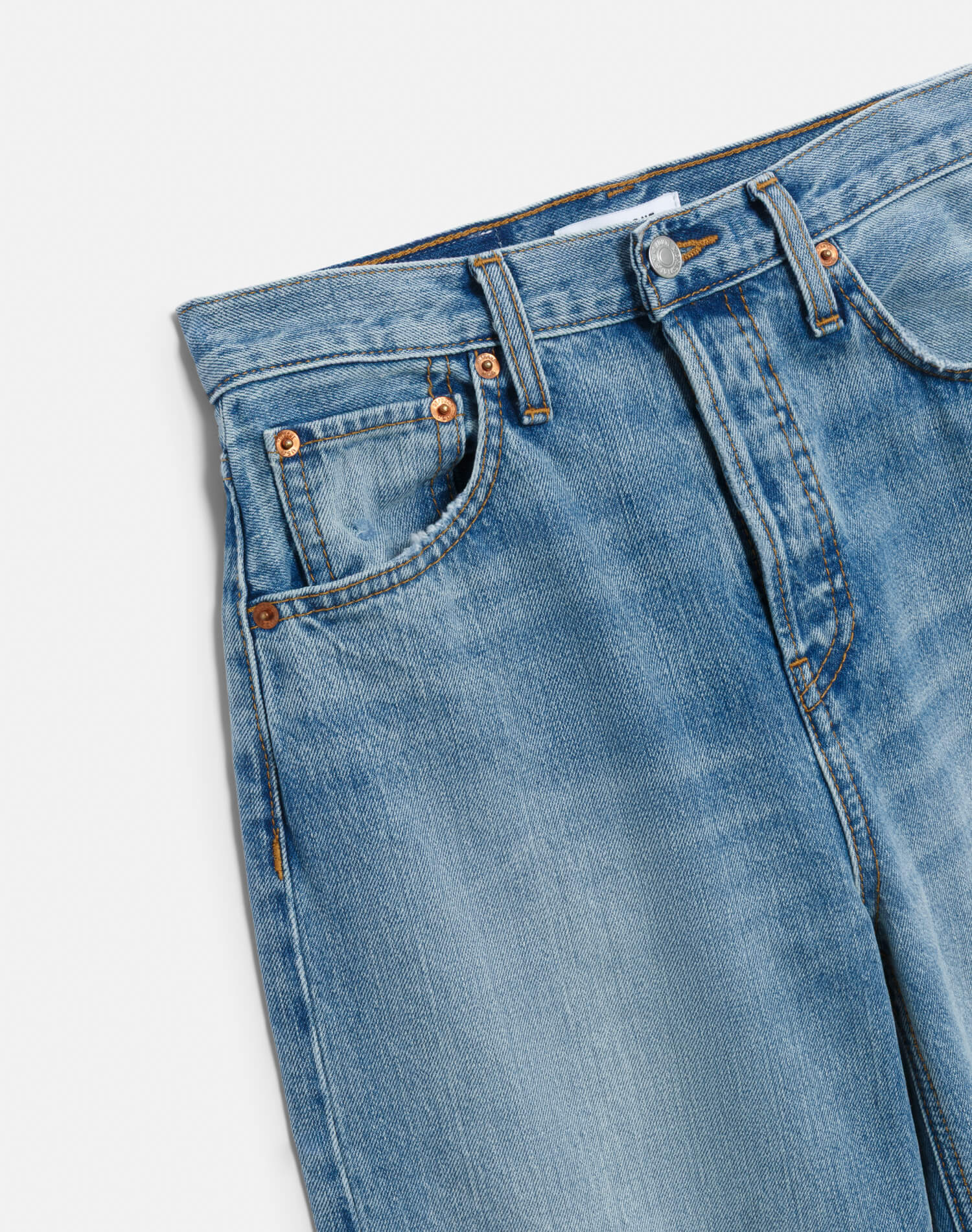 High Rise Wide Leg Cuff - Vintage Biker Blue