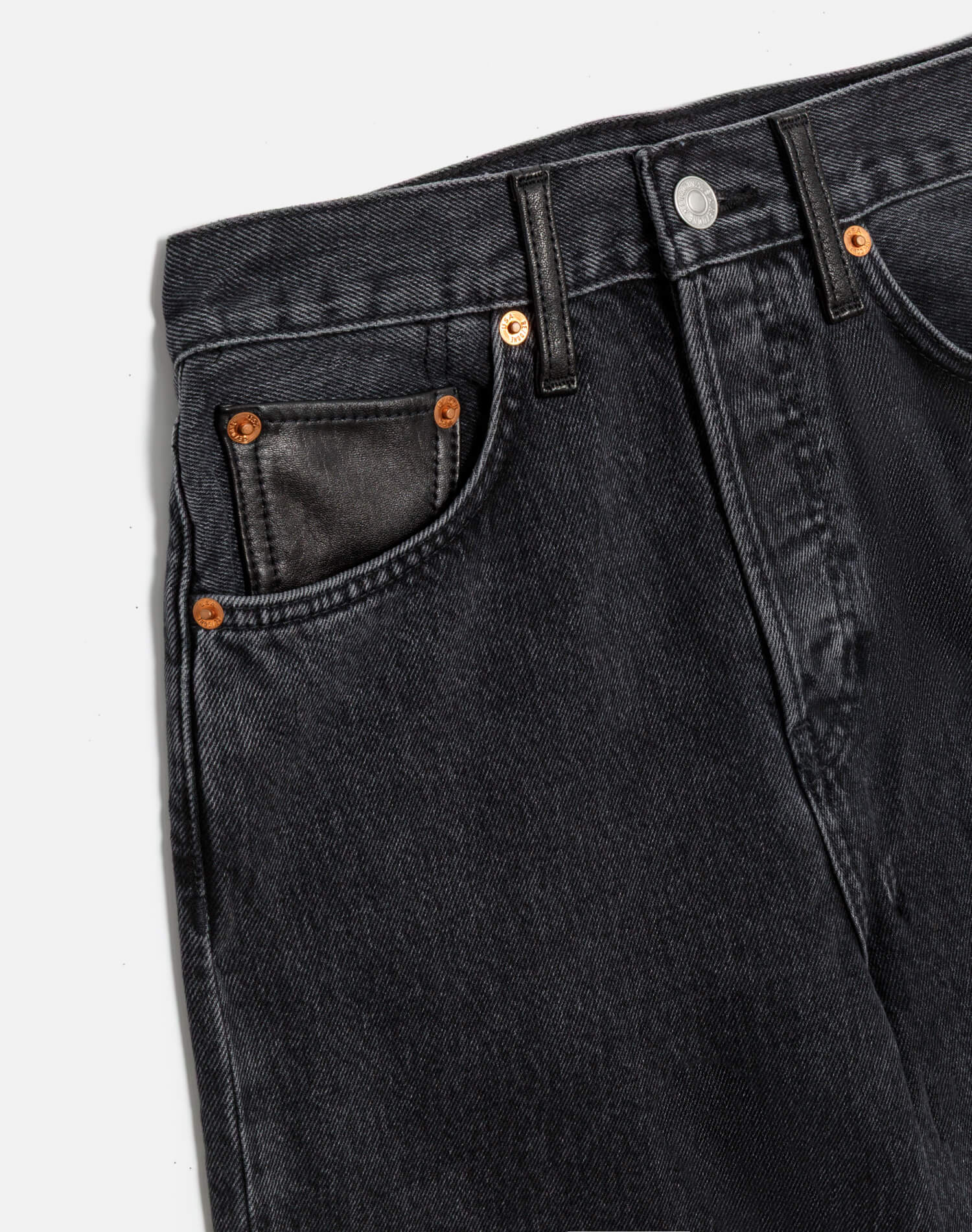 High Rise Wide Leg - Back To Black Leather