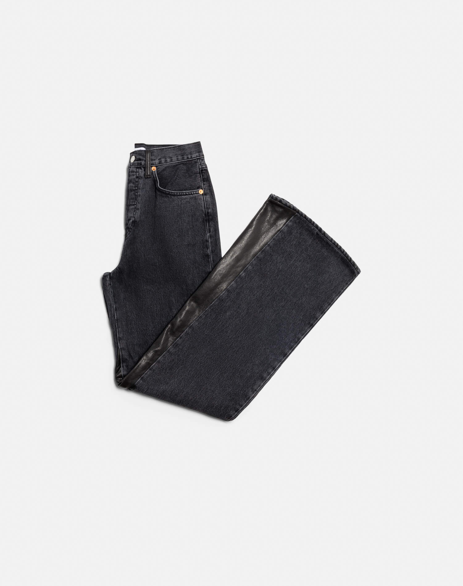 High Rise Wide Leg - Back To Black Leather