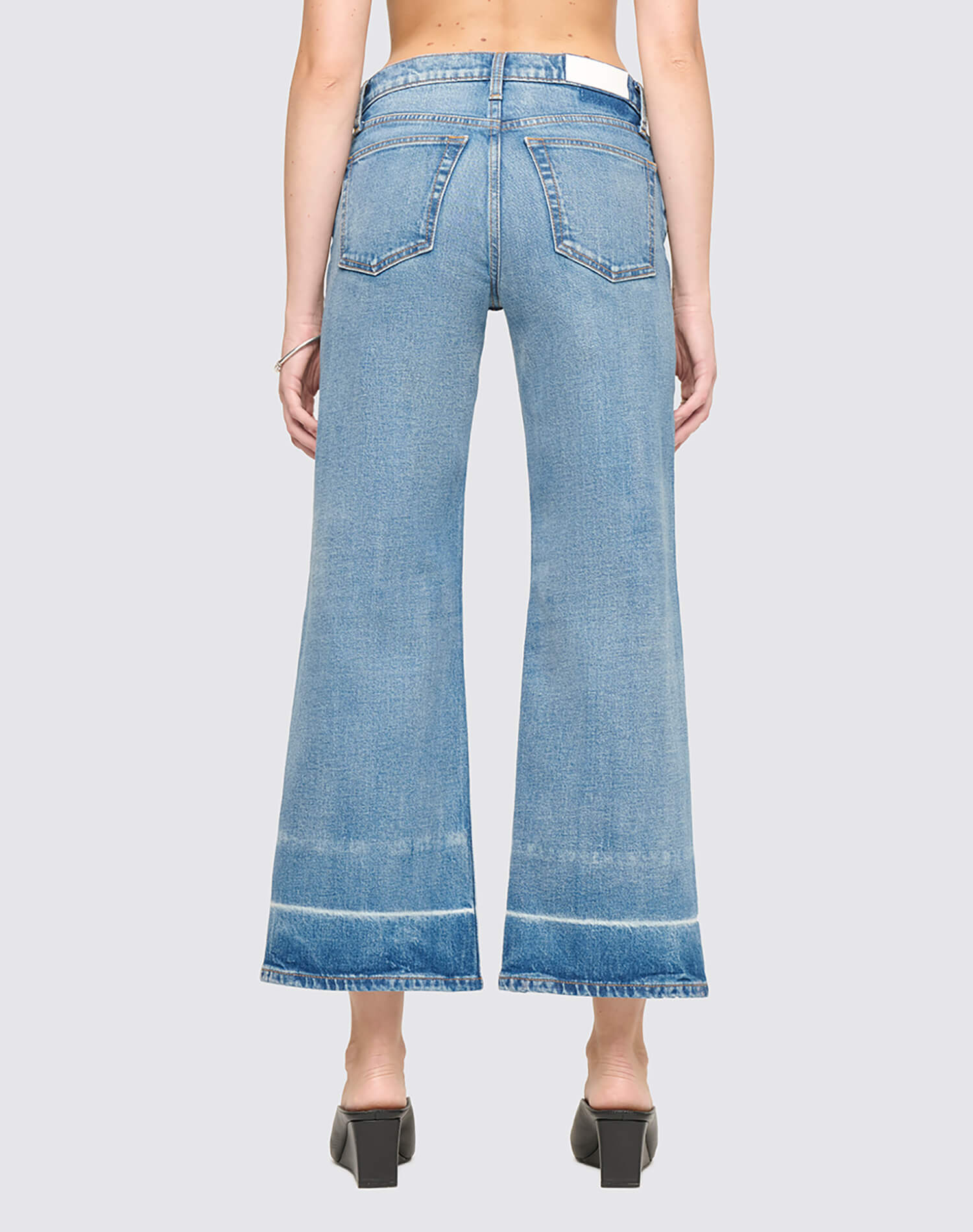 Comfort Stretch Mid Rise Wide Leg Crop - Vinyl Fade