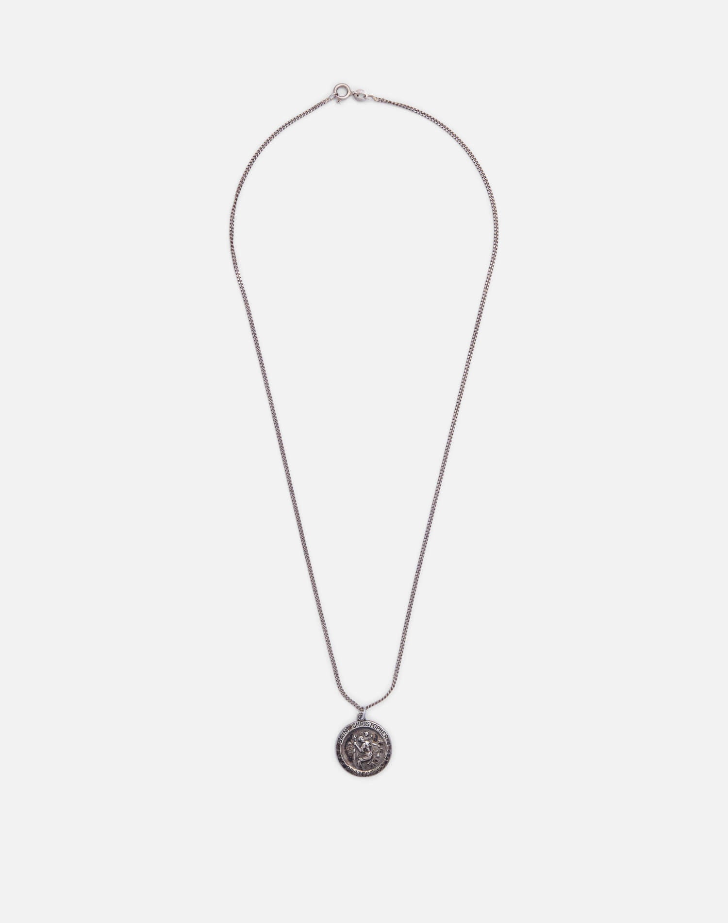 Vintage Sterling St Christopher Necklace - #1678