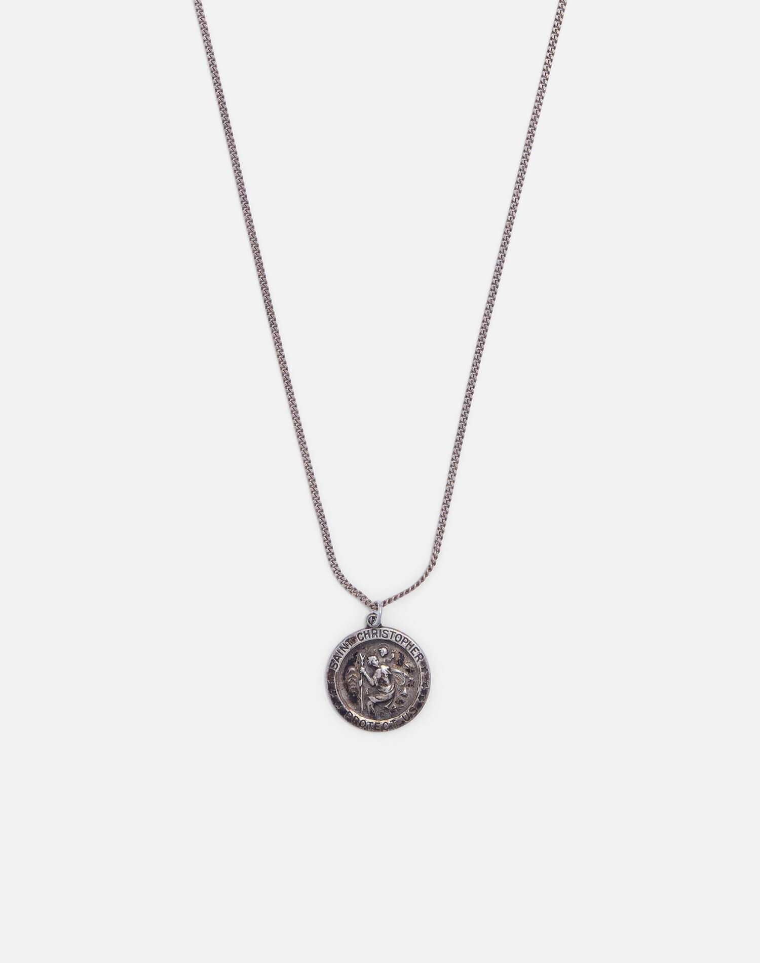 Vintage Sterling St Christopher Necklace - #1678