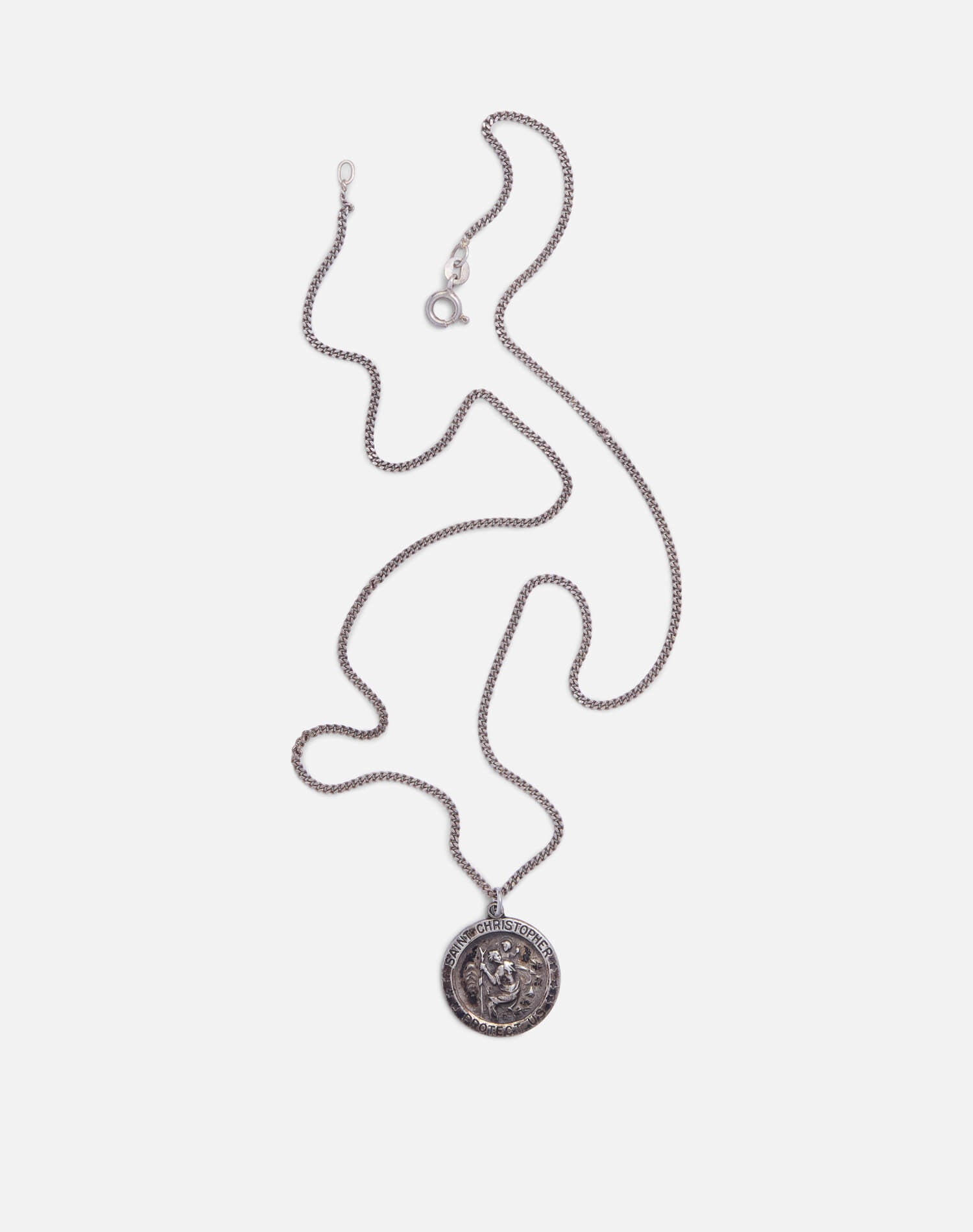Vintage Sterling St Christopher Necklace - #1678