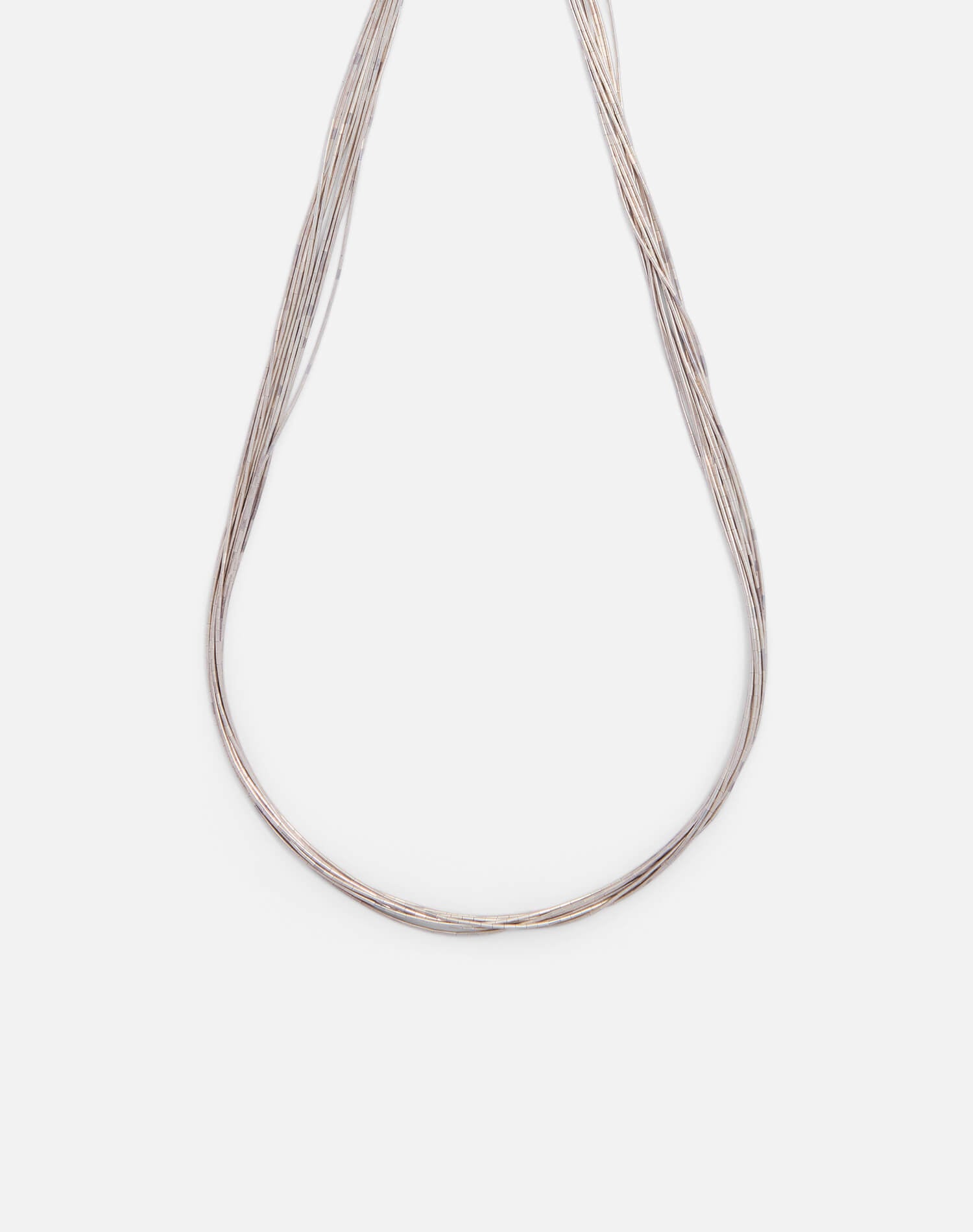 Vintage 70s Liquid Silver Necklace -#1737