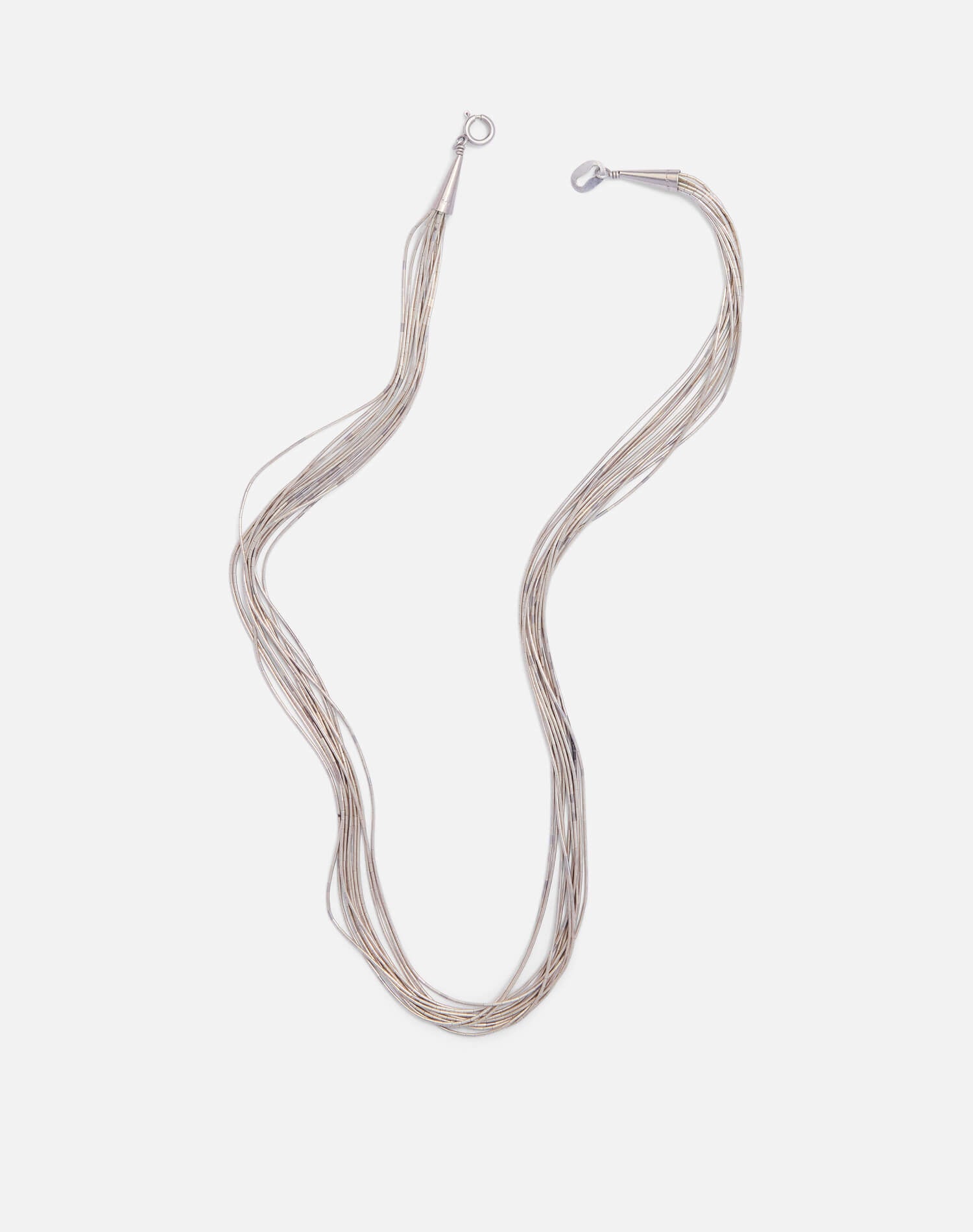 Vintage 70s Liquid Silver Necklace -#1737